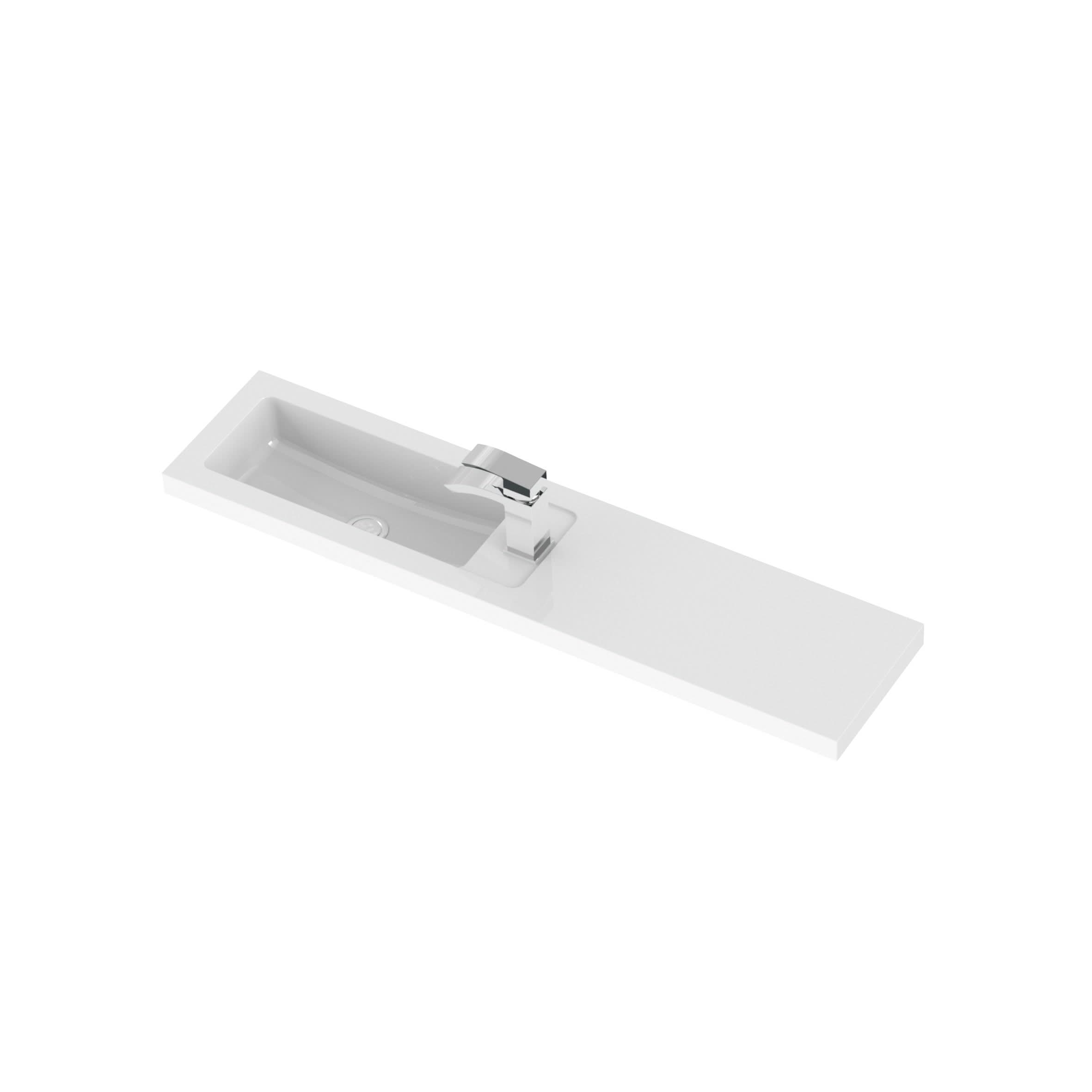Hudson Reed Fusion Floor Standing 2 Door Vanity Basin & WC Combination Compact, Sink Vanity Unit, Gloss Grey, 1100mm