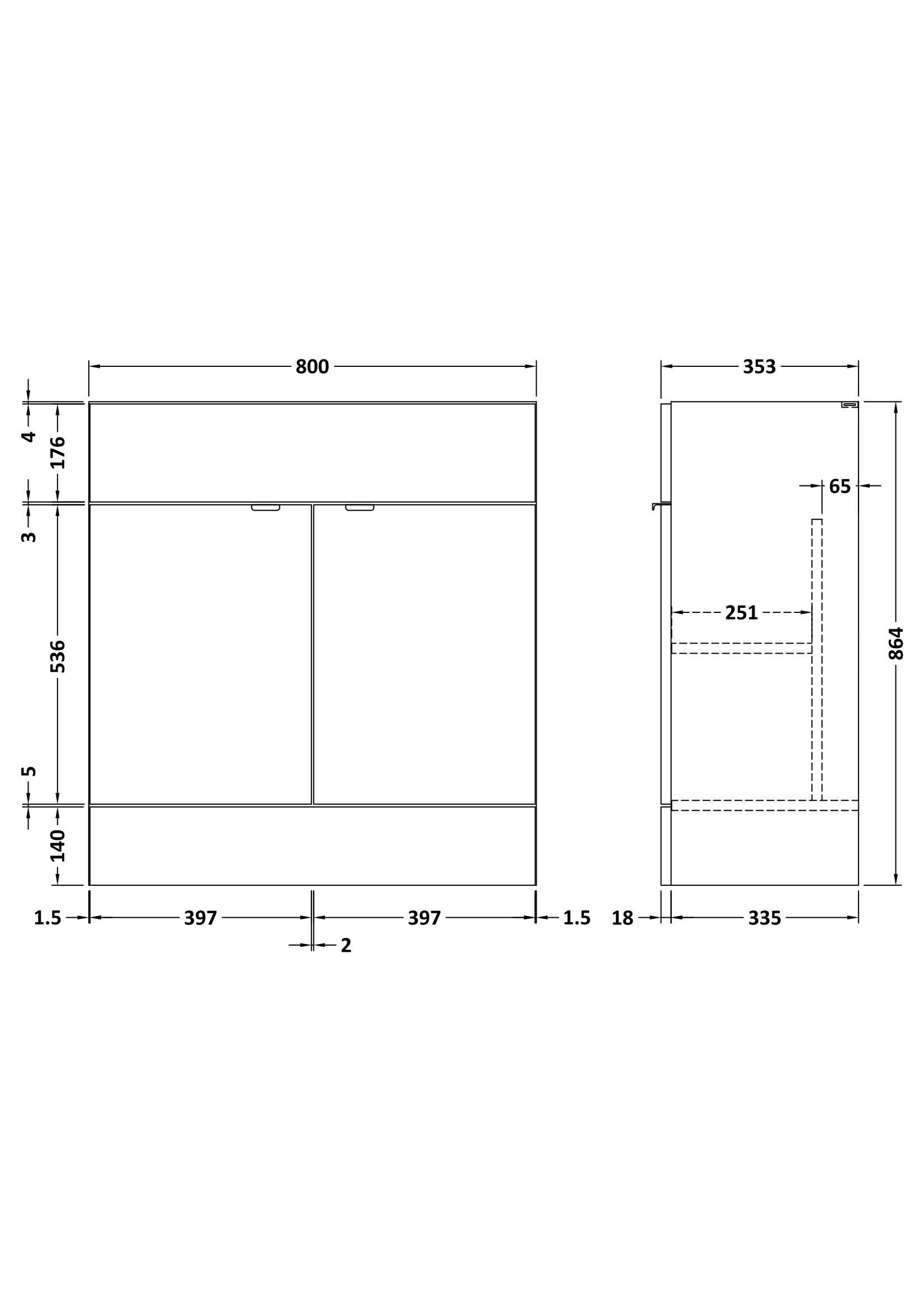 Hudson Reed Fusion Fitted Floor Standing Vanity Unit, 1 Soft Close Door Compact Bathroom Unit in Gloss White, 800mm (355Mm Deep)