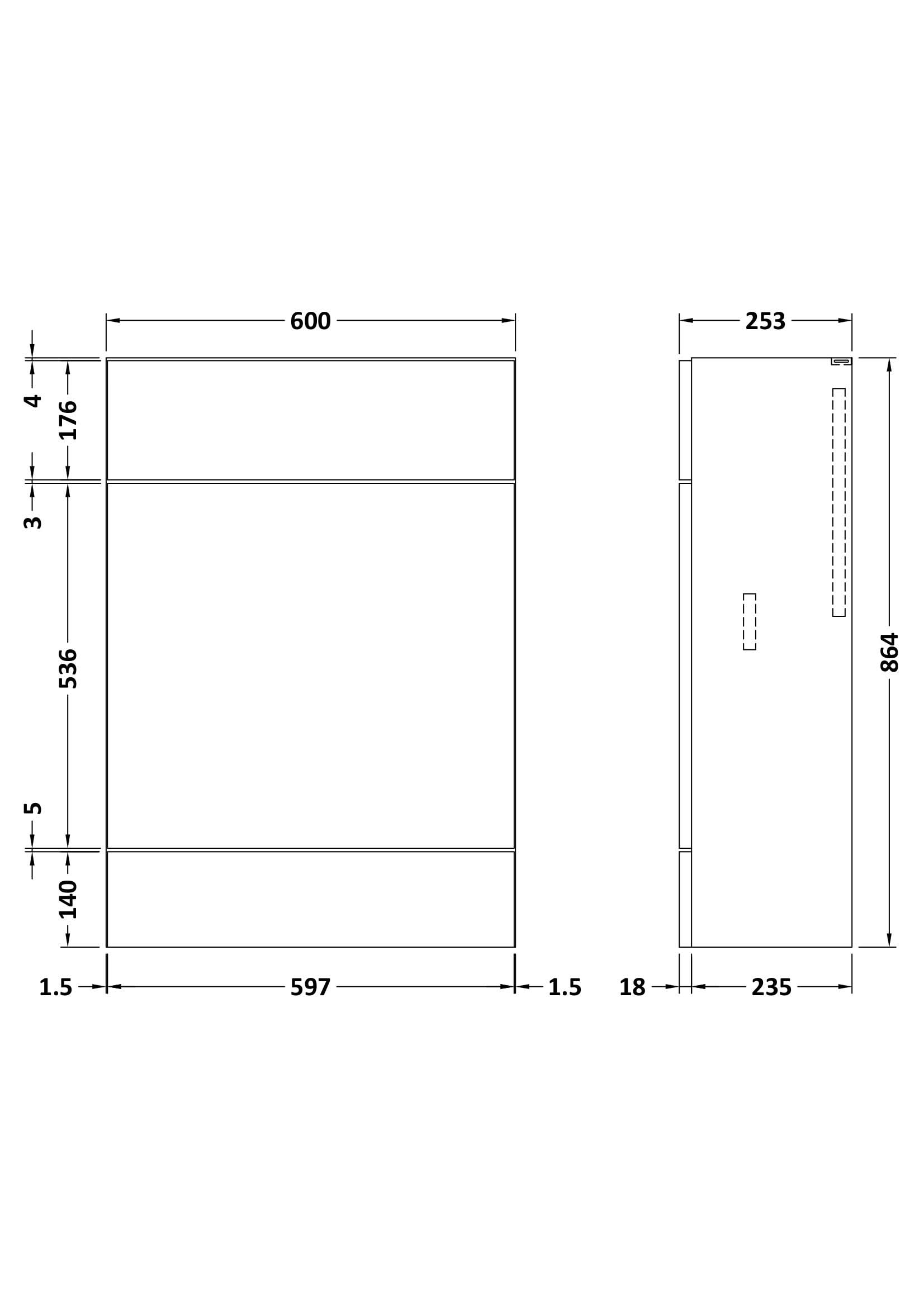 Hudson Reed Fusion Fitted Floor Standing WC Unit, Compact Back to Wall Bathroom WC Unit for Small Bathrooms in Gloss White, 600mm