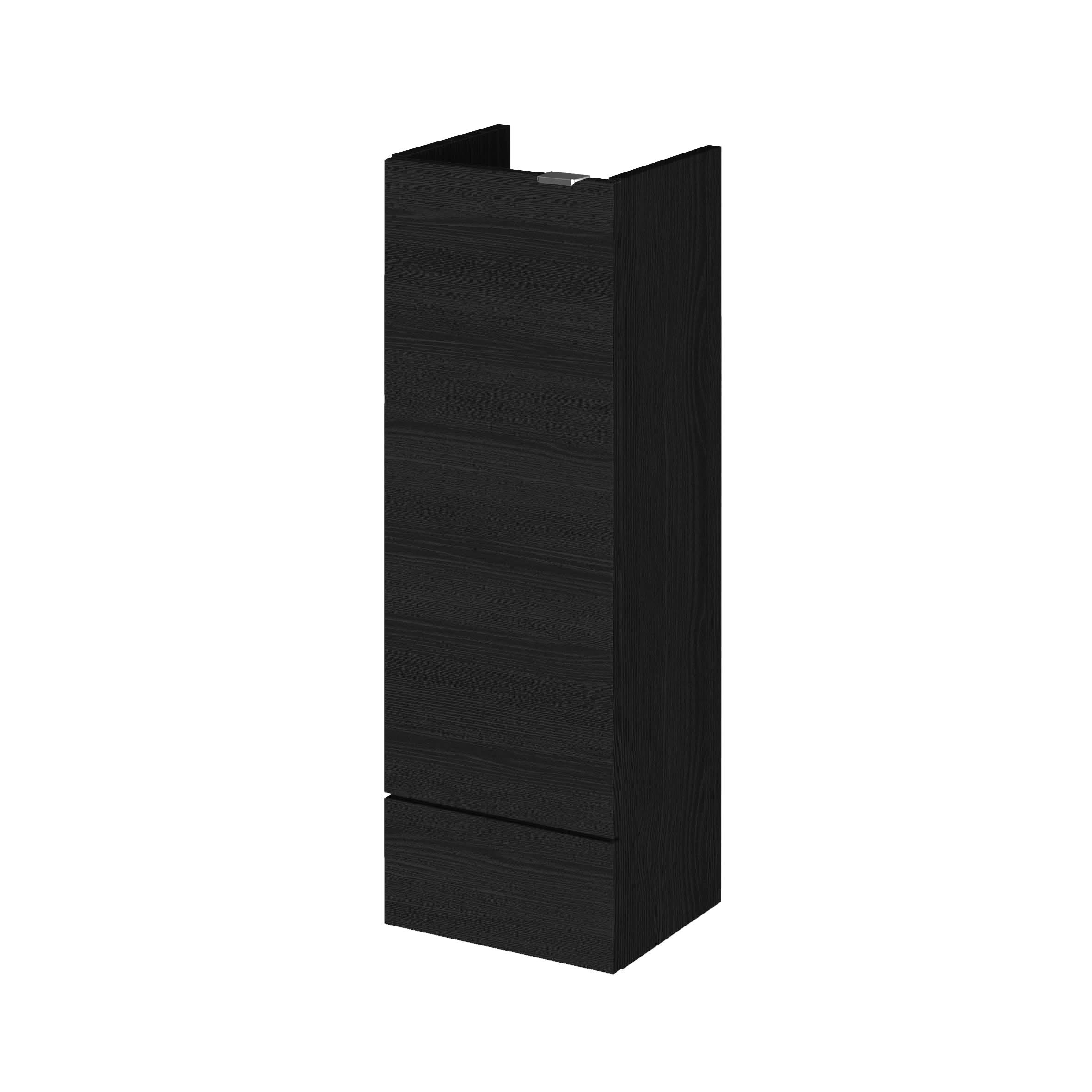 Hudson Reed Fusion Floor Standing Compact Base Unit, Bathroom Vanity Unit with Soft Close Door & Storage in Charcoal Black, 300mm