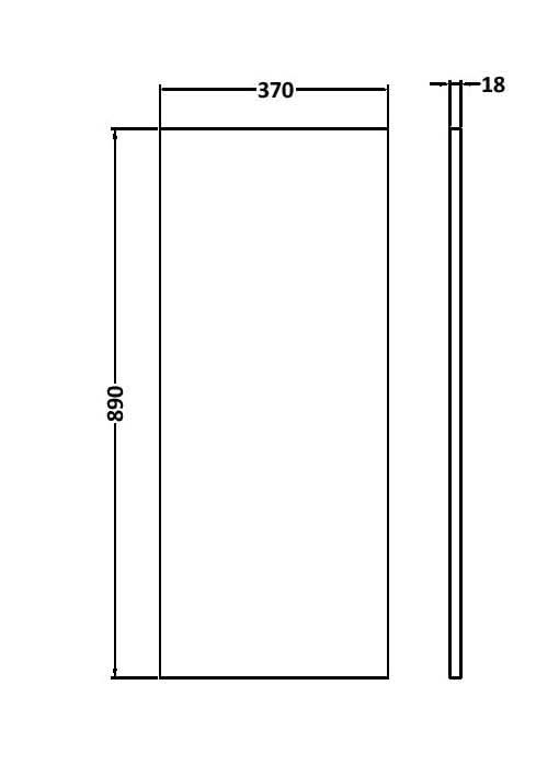 Hudson Reed Fusion Fitted Decorative End Panel, Bathroom Vanity Unit Side Panel for Modern Bathrooms in Charcoal Black, 890 x 370mm