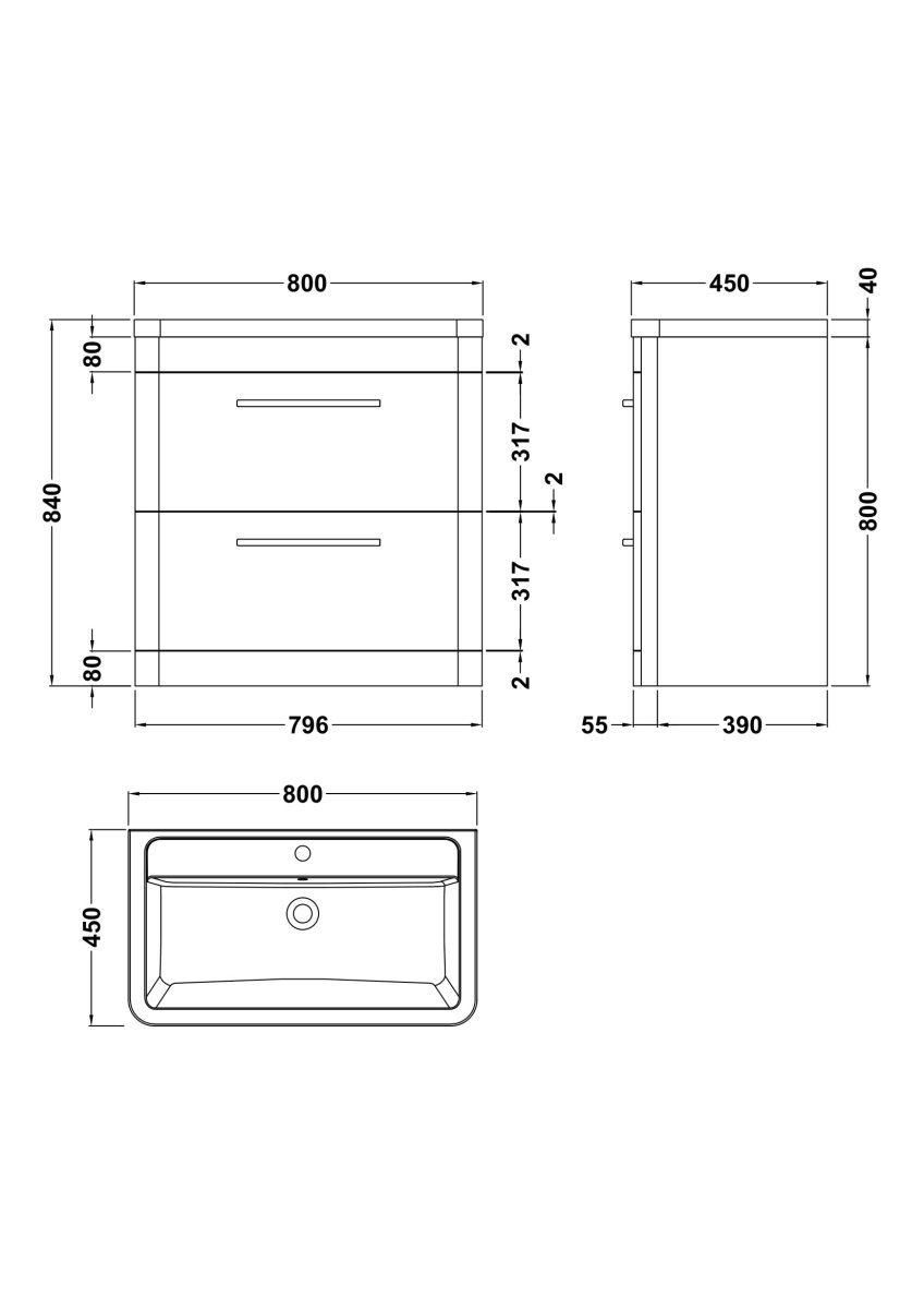 Hudson Reed Solar Floor Standing 2 Door Vanity Unit with Ceramic Basin, Durable Modern Vanity Unit in Fern Green, 800mm