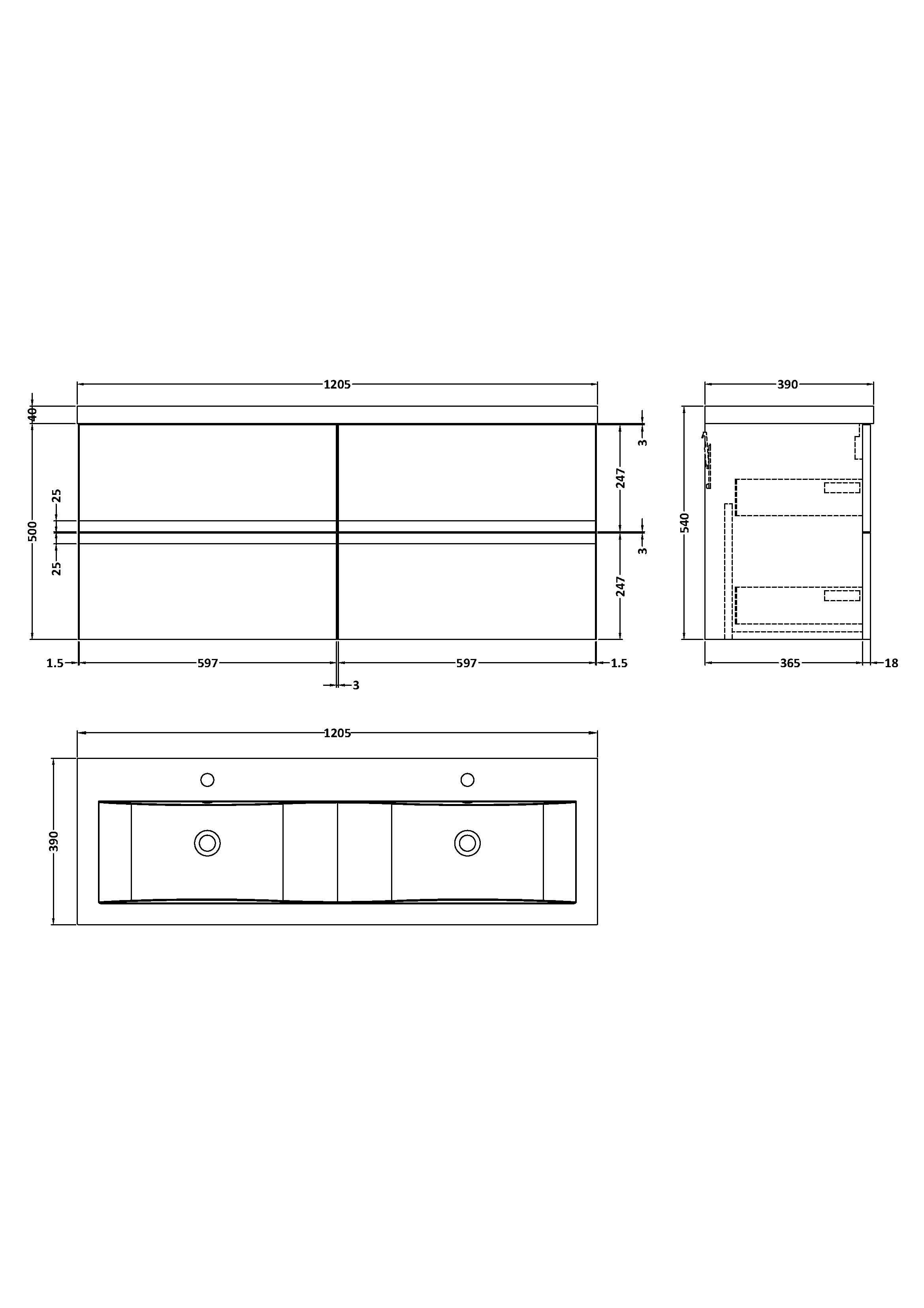 Hudson Reed Urban Wall Hung 4 Drawer Vanity Unit with Double Ceramic Basin, Modern Bathroom Furniture in Satin Blue, 1200mm