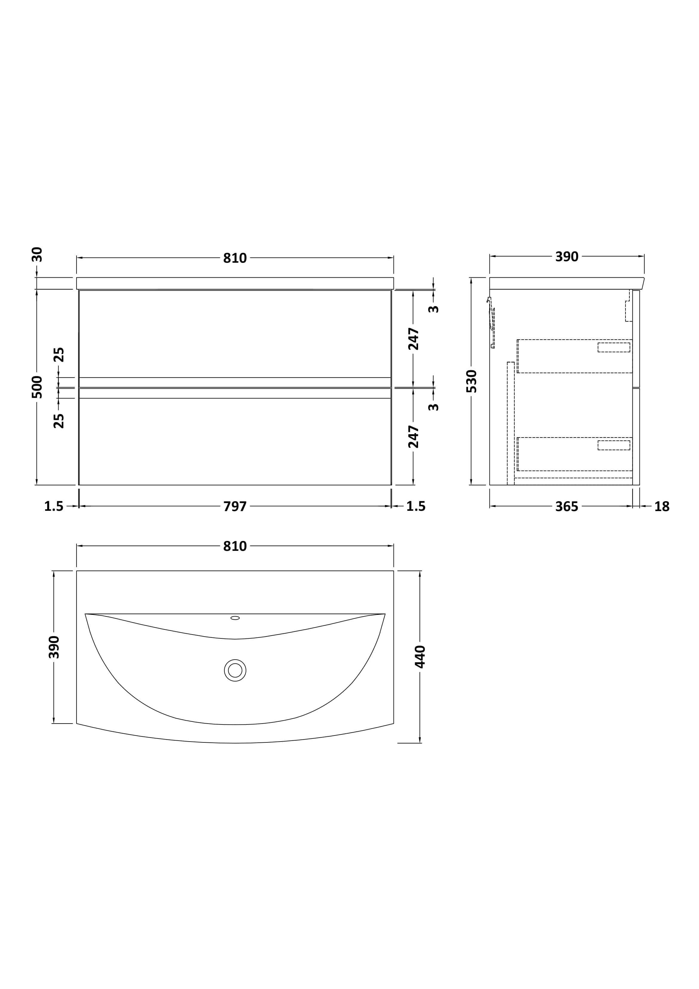 Hudson Reed Urban Wall Hung 2 Drawer Vanity Unit with Curved Ceramic Basin, Modern Bathroom Furniture in Satin Green, 800mm