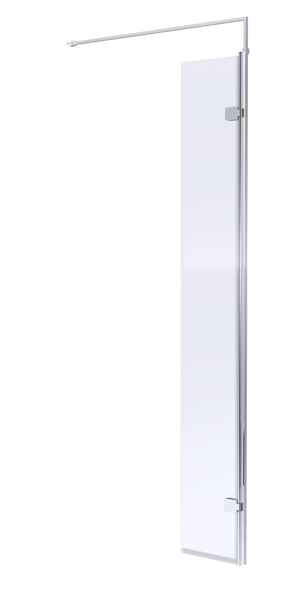 Hudson Reed Wetroom Swing Screen, Toughened Glass Wet Room Glass Panels & Wetroom Shower Screen in Polished Chrome, 300mm x 1950mm