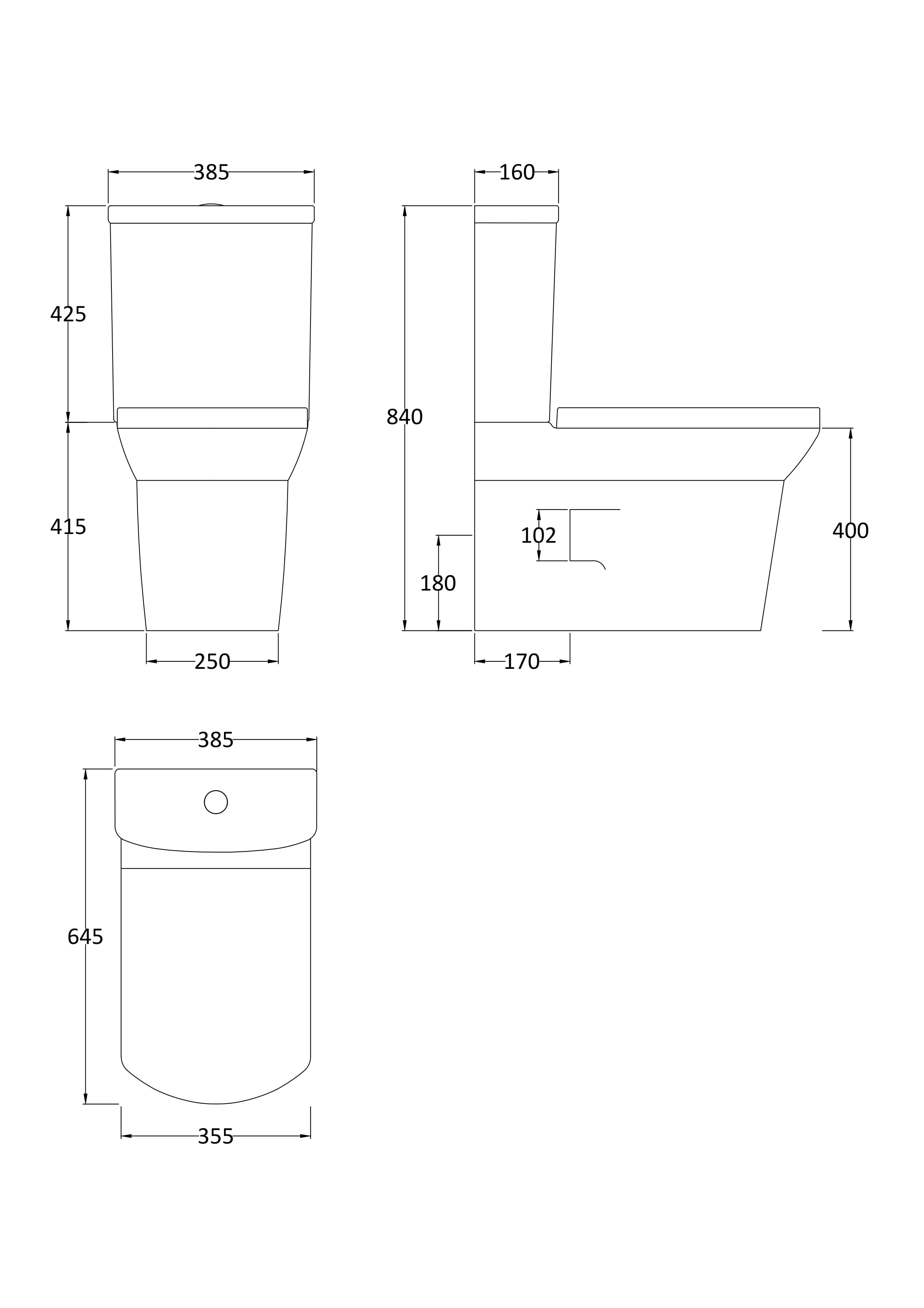 Flush to Wall Pan, Cistern & Seat