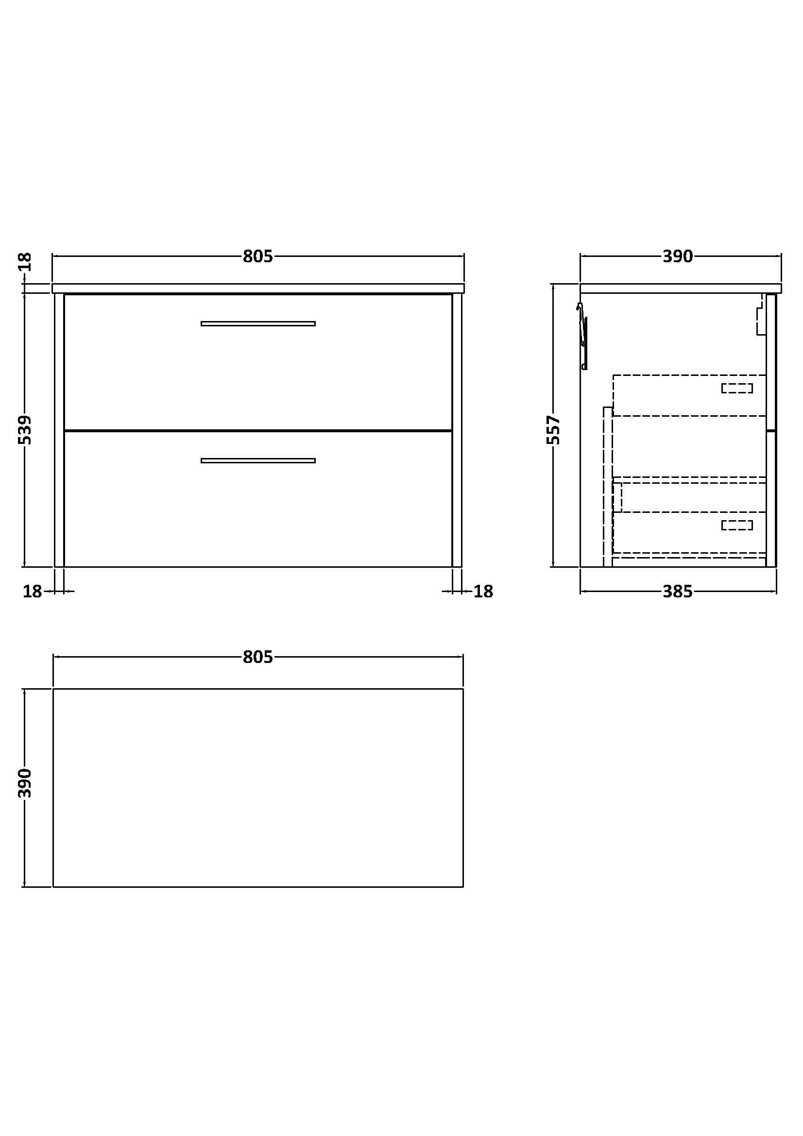 Hudson Reed Juno Wall Hung 2-Drawer Vanity Unit & Coastal Grey Worktop, Stylish Countertop Basin Unit in Coastal Grey, 800mm