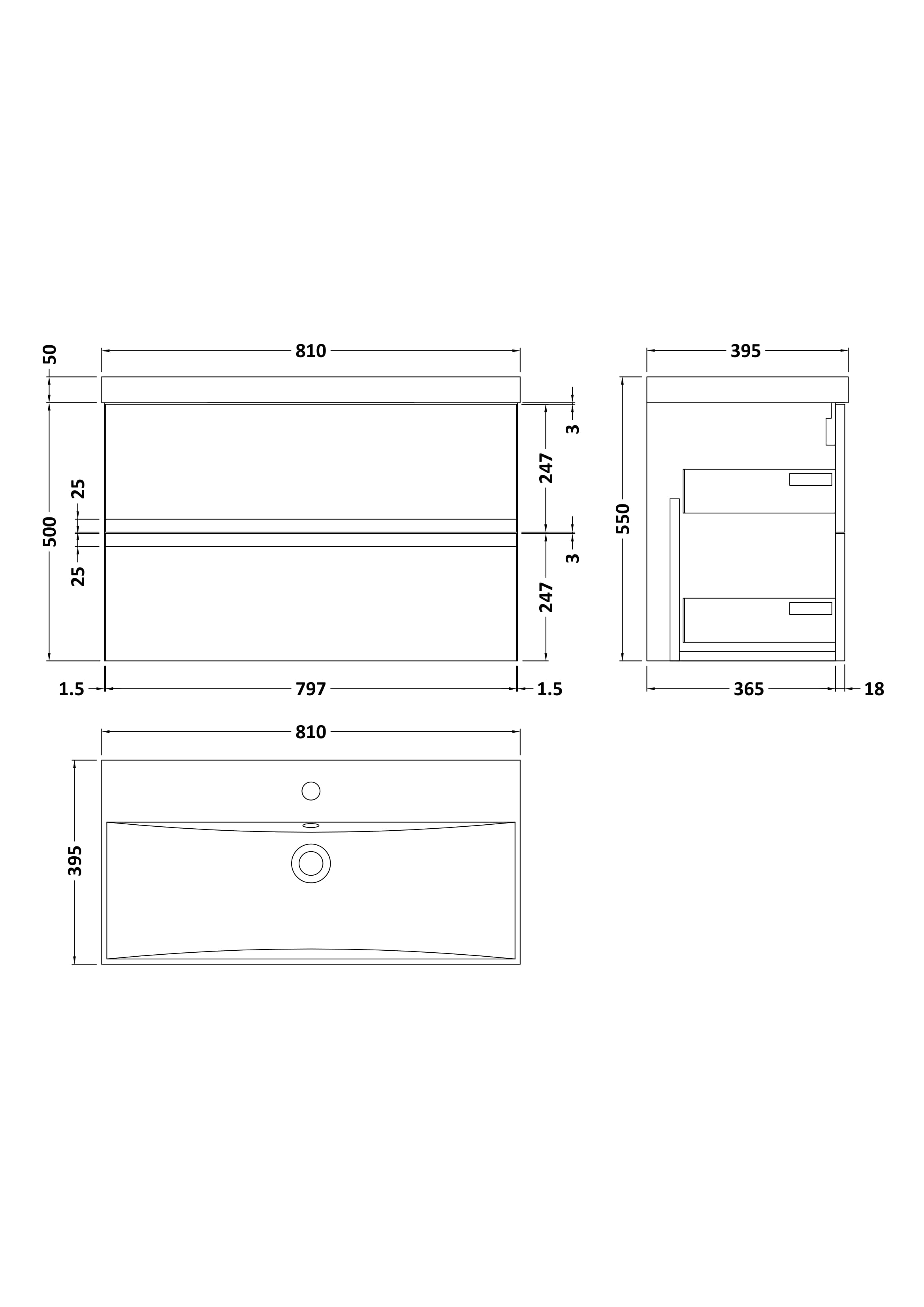 Hudson Reed Urban Wall Hung 2 Drawer Vanity Unit with Thin-Edge Ceramic Basin, Modern Bathroom Furniture in Satin Blue, 800mm