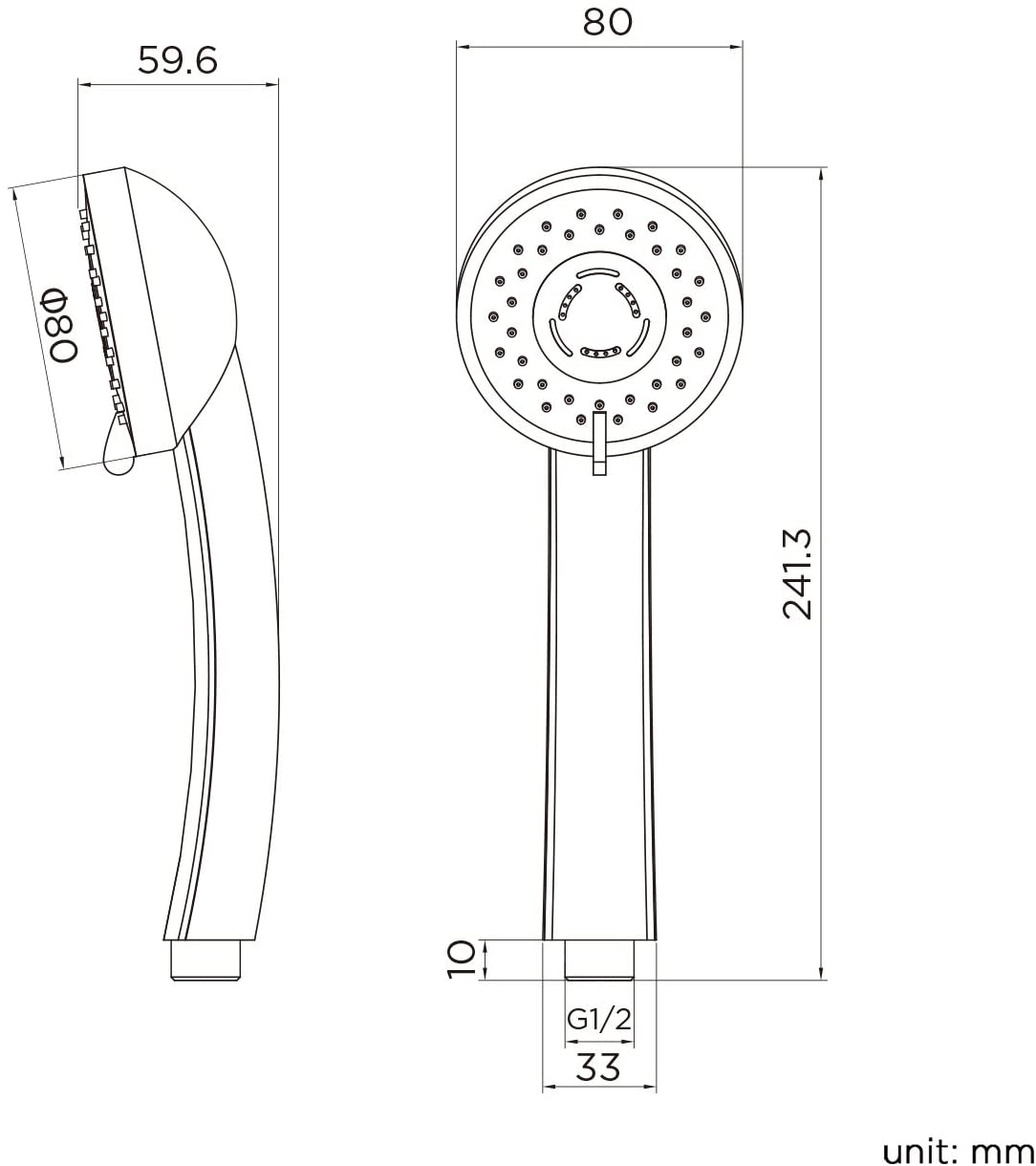 iBathUK Renuva Multi Function Hand Held Mixer Shower Head Universal Easy Clean Handset, Modern Bathroom Accessories, Chrome