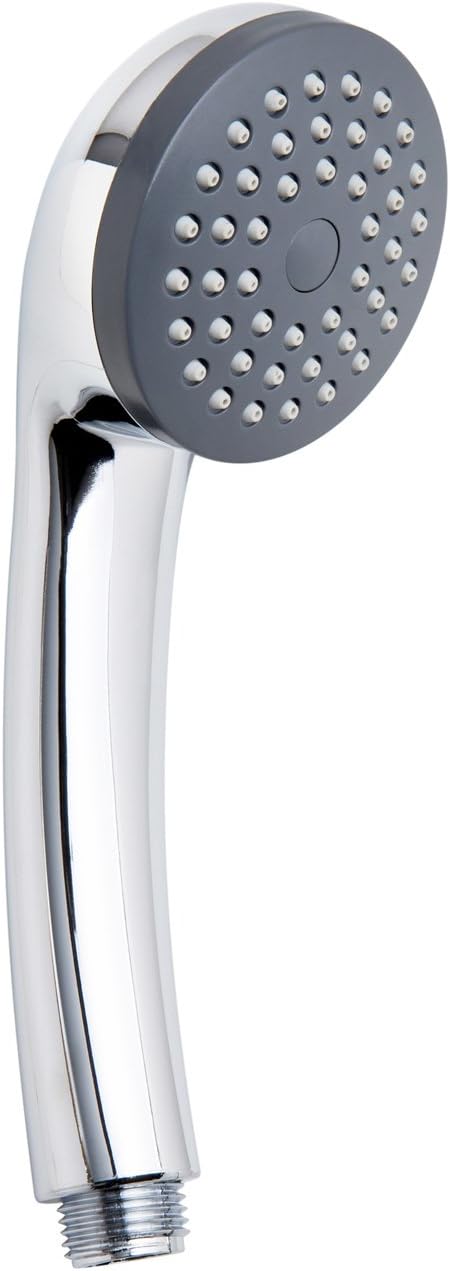 iBathUK Cabique Round Hand Held Mixer Shower Head Universal Easy Clean Handset, Stylish Modern Bathroom Accessories, Chrome