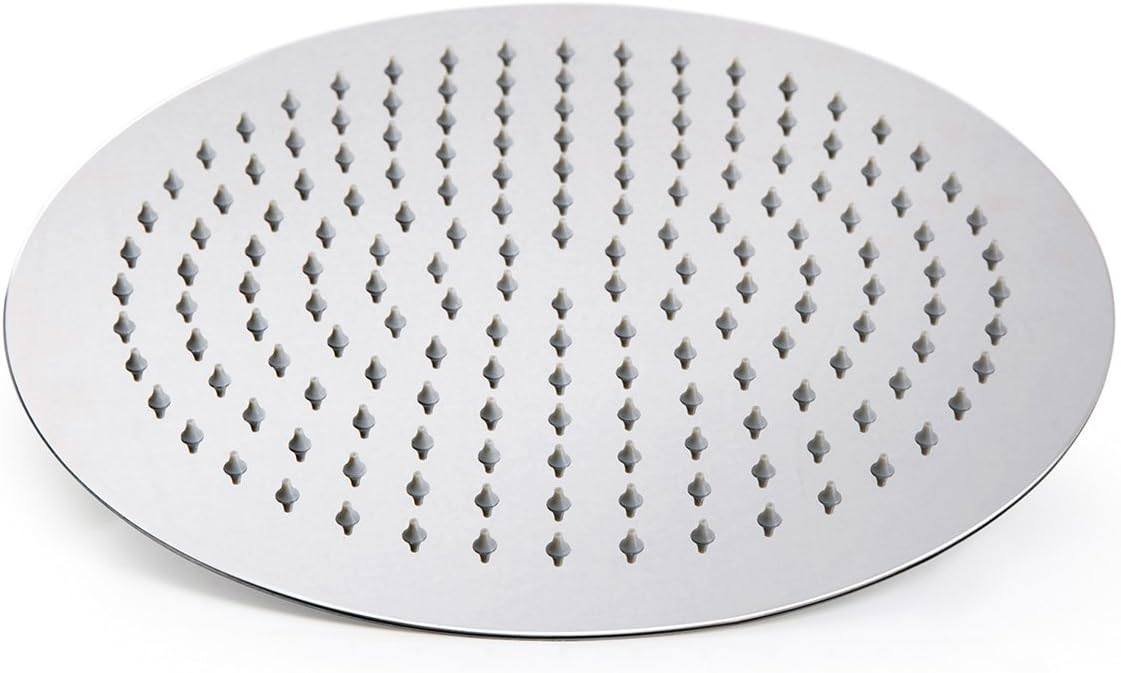 iBathUK Nexa Fixed Rainfall Shower Head Easy Clean Stainless Steel Swivel Joint, Modern Bathroom Accessories, Chrome, 12 Inch Square