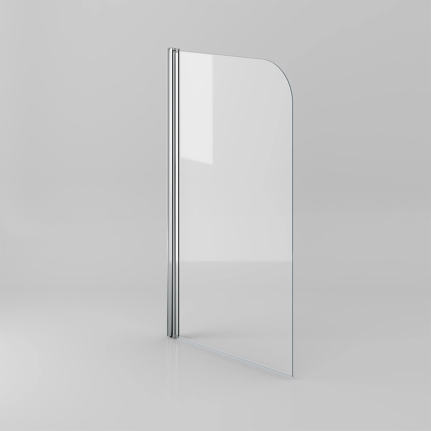 iBathUK Visra Modern Pivot Bath Shower Glass Screen, Reversible Clear Glass Door Panel, Bath Shower Screen, 800mm