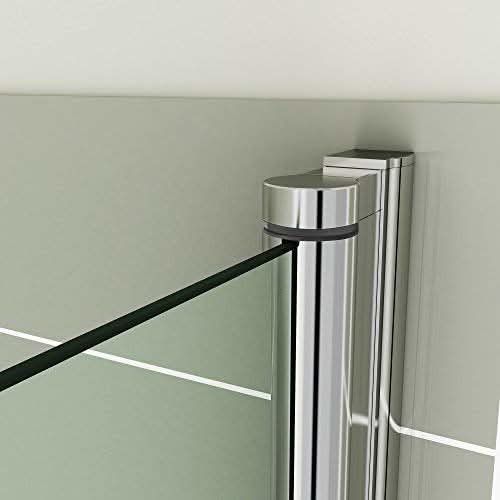 iBathUK Visra Modern Pivot Bath Shower Glass Screen, Reversible Clear Glass Door Panel, Bath Shower Screen, 800mm
