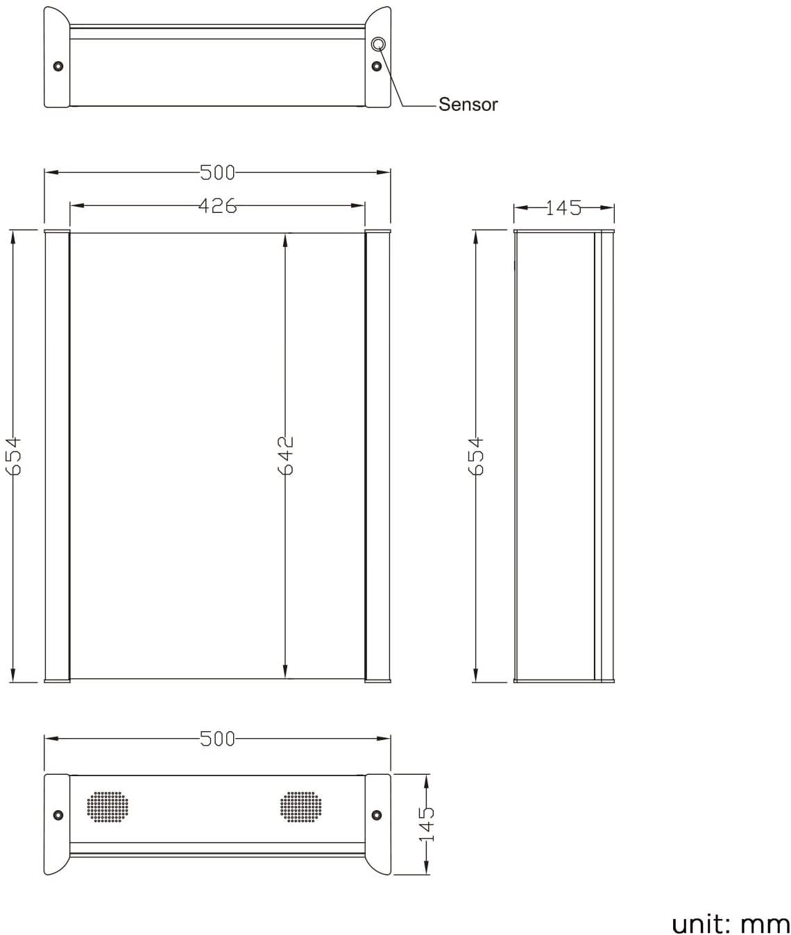 iBathUK Revere LED Bathroom Cabinet, Illuminated Mirror with Bluetooth Speakers & Shaver Socket, Bathroom Mirror Cabinet, 500 x 650mm