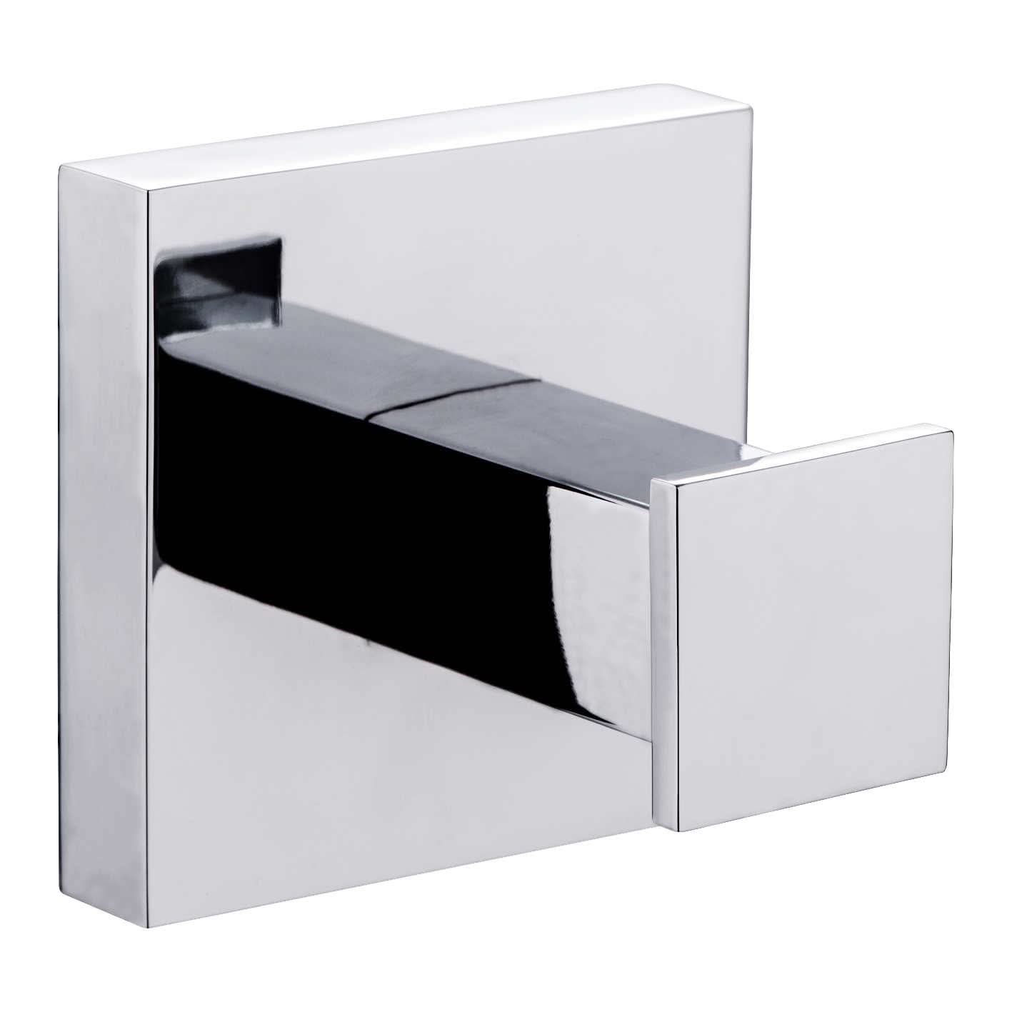 iBathUK Vanta Modern Chrome Square Bathroom Accessory Set, 5 Piece Wall Mounted Complete Kit for Contemporary Bathrooms