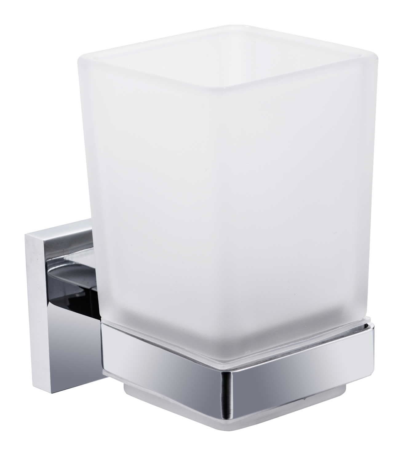 iBathUK Vanta Modern Chrome Square Bathroom Accessory Set, 5 Piece Wall Mounted Complete Kit for Contemporary Bathrooms
