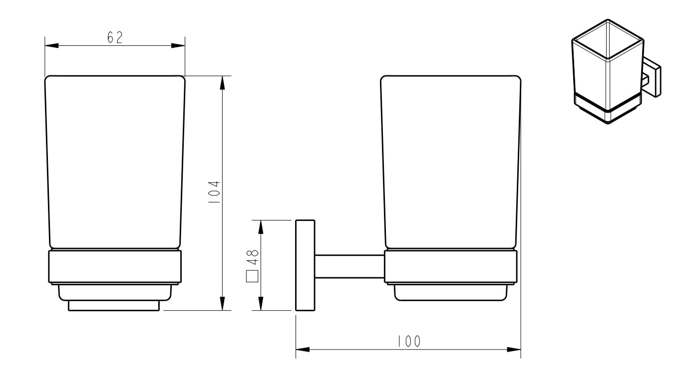 iBathUK Vanta Modern Chrome Square Bathroom Accessory Set, 5 Piece Wall Mounted Complete Kit for Contemporary Bathrooms