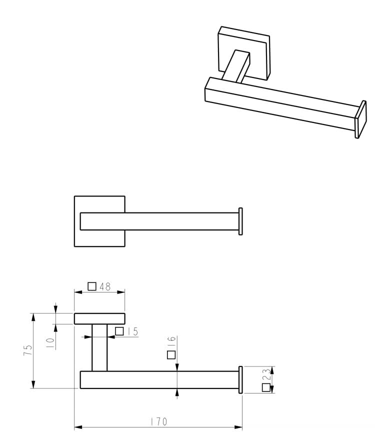 iBathUK Vanta Modern Chrome Square Bathroom Accessory Set, 5 Piece Wall Mounted Complete Kit for Contemporary Bathrooms