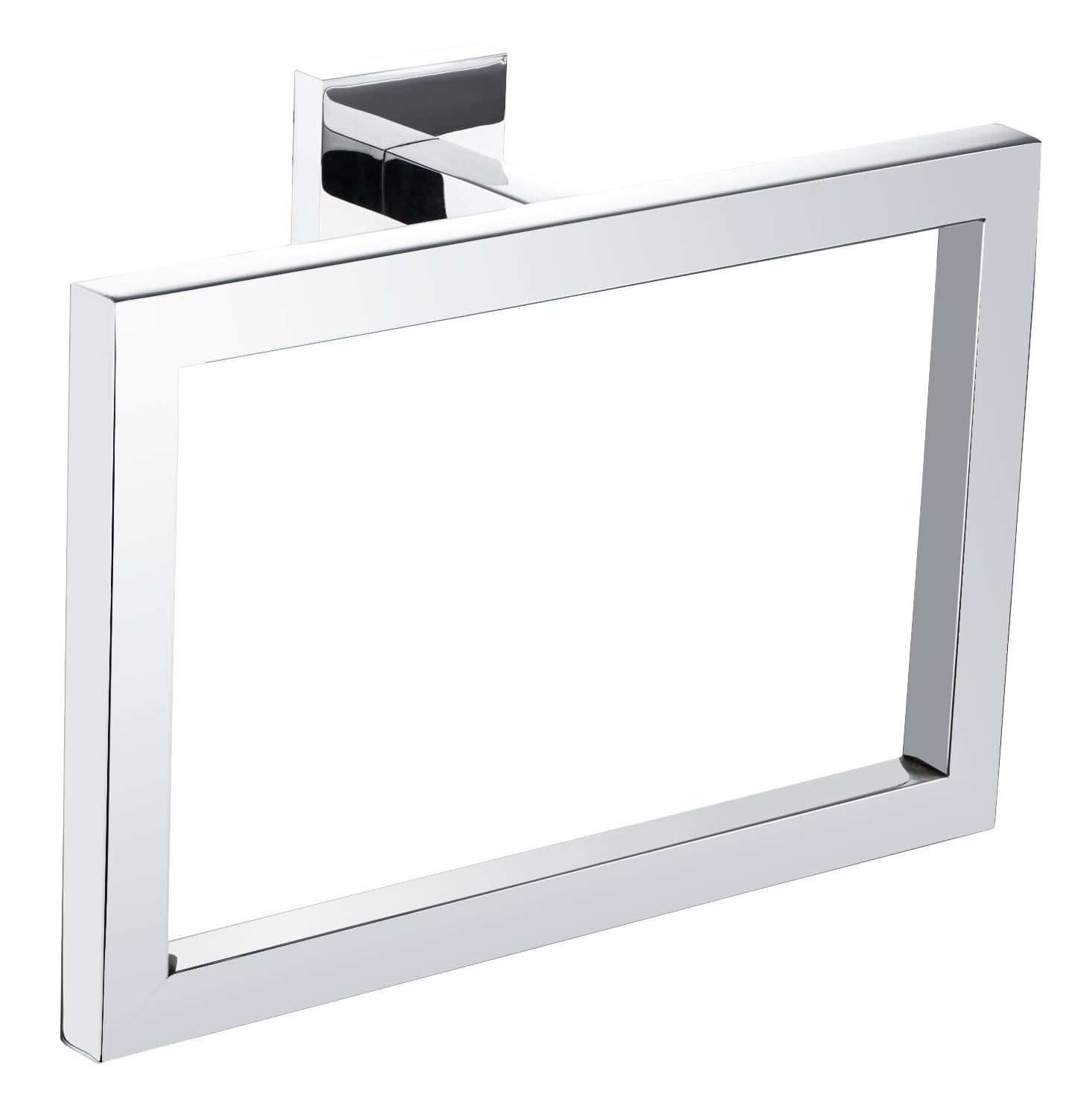 iBathUK Vanta Modern Chrome Square Bathroom Accessory Set, 5 Piece Wall Mounted Complete Kit for Contemporary Bathrooms
