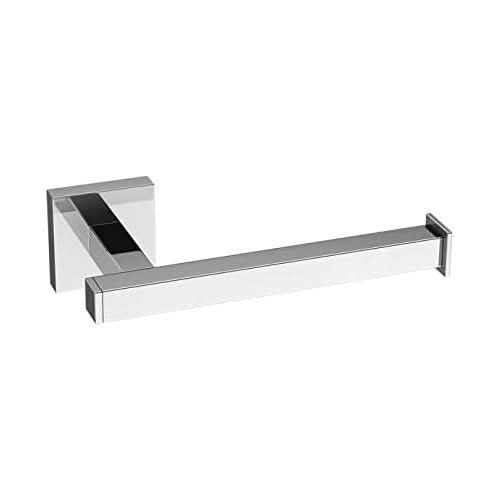 iBathUK Vanta Modern Bathroom Accessory Set, Chrome Towel Ring & Toilet Roll Holder 2 Piece Wall Mounted Set