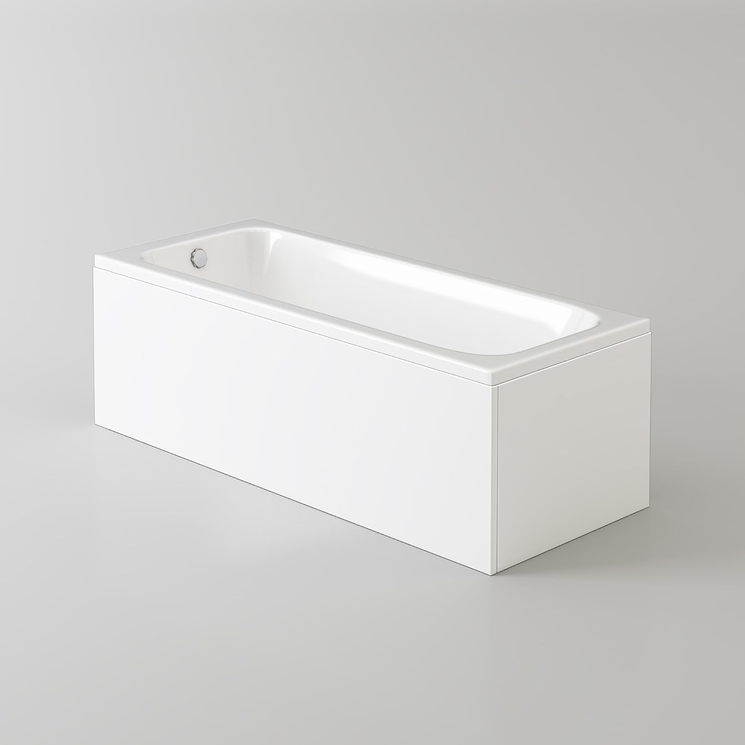 iBathUK Arvon Luxury Single Ended Straight Bath, Large Acrylic Bathtub with Matching Front Panel Set for Modern Bathrooms, 1700mm