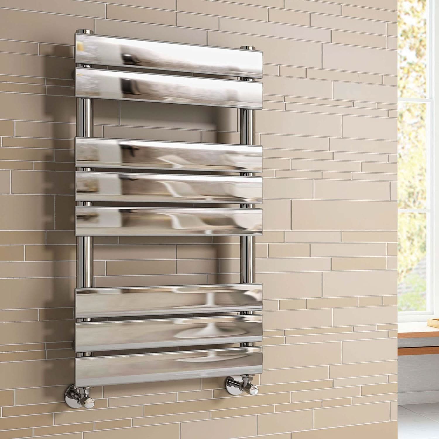 iBathUK Zerith Designer Flat Panel Heated Towel Rail