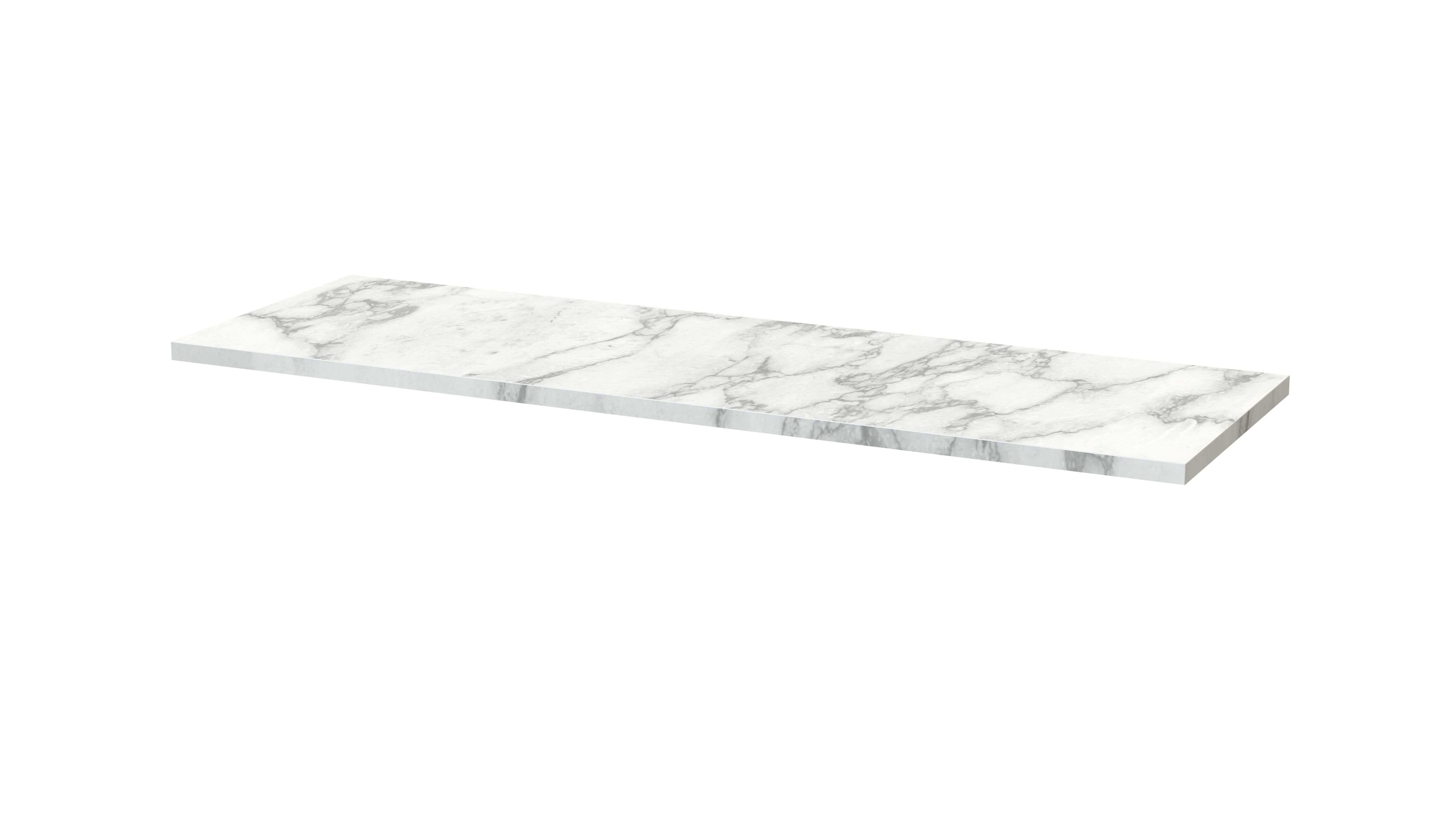 Hudson Reed Athena Laminate Worktop, Durable Stone-Look Bathroom Worktop for Vanity Units and Solid Surface Countertops in Premium Carrera Marble Finish, 1205mm