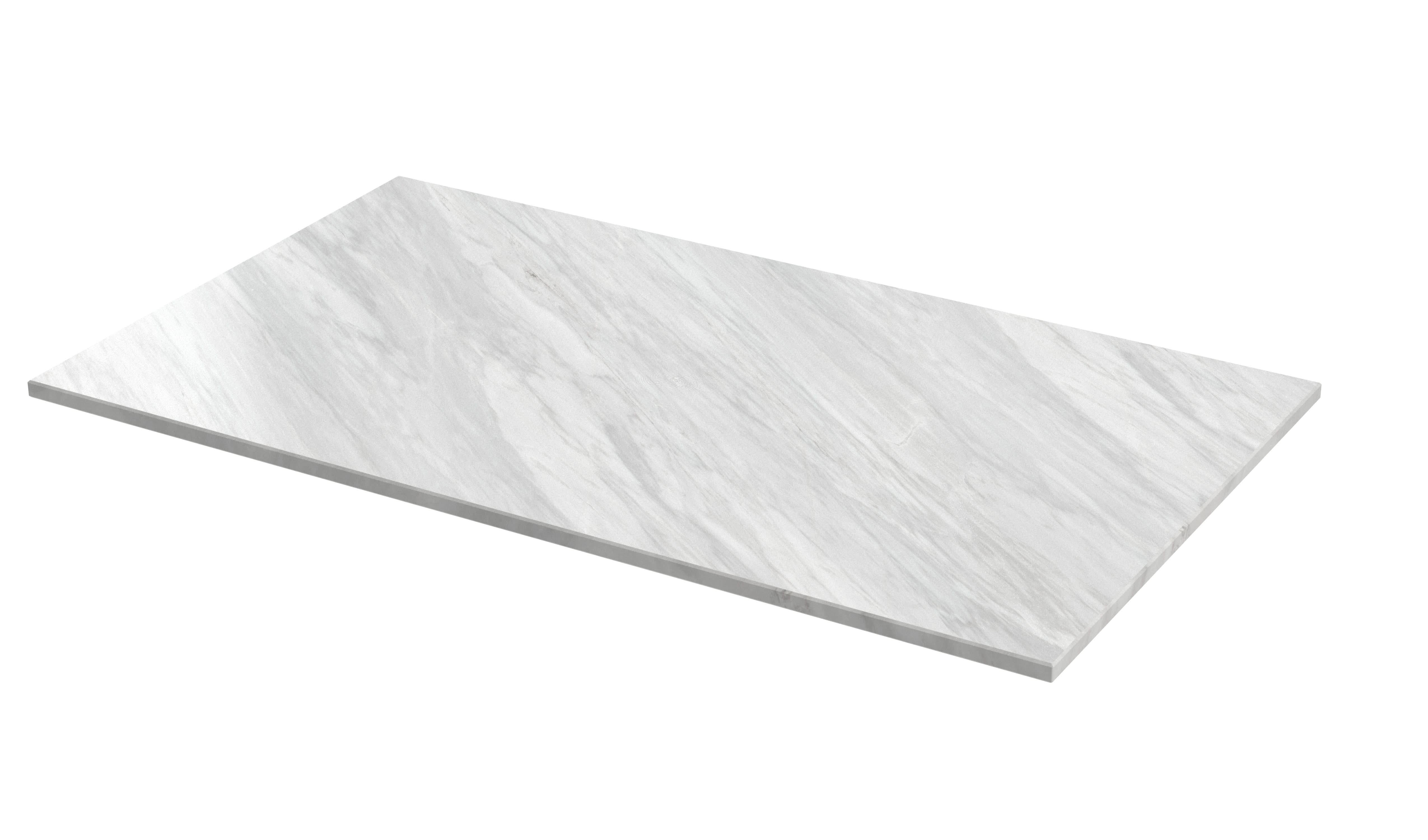 Hudson Reed Solid Surface Marble Top for Bathroom Furniture Units and Vessel Basins, Durable Natural Stone Finish for Modern Bathroom in Premium Grey, 600mm