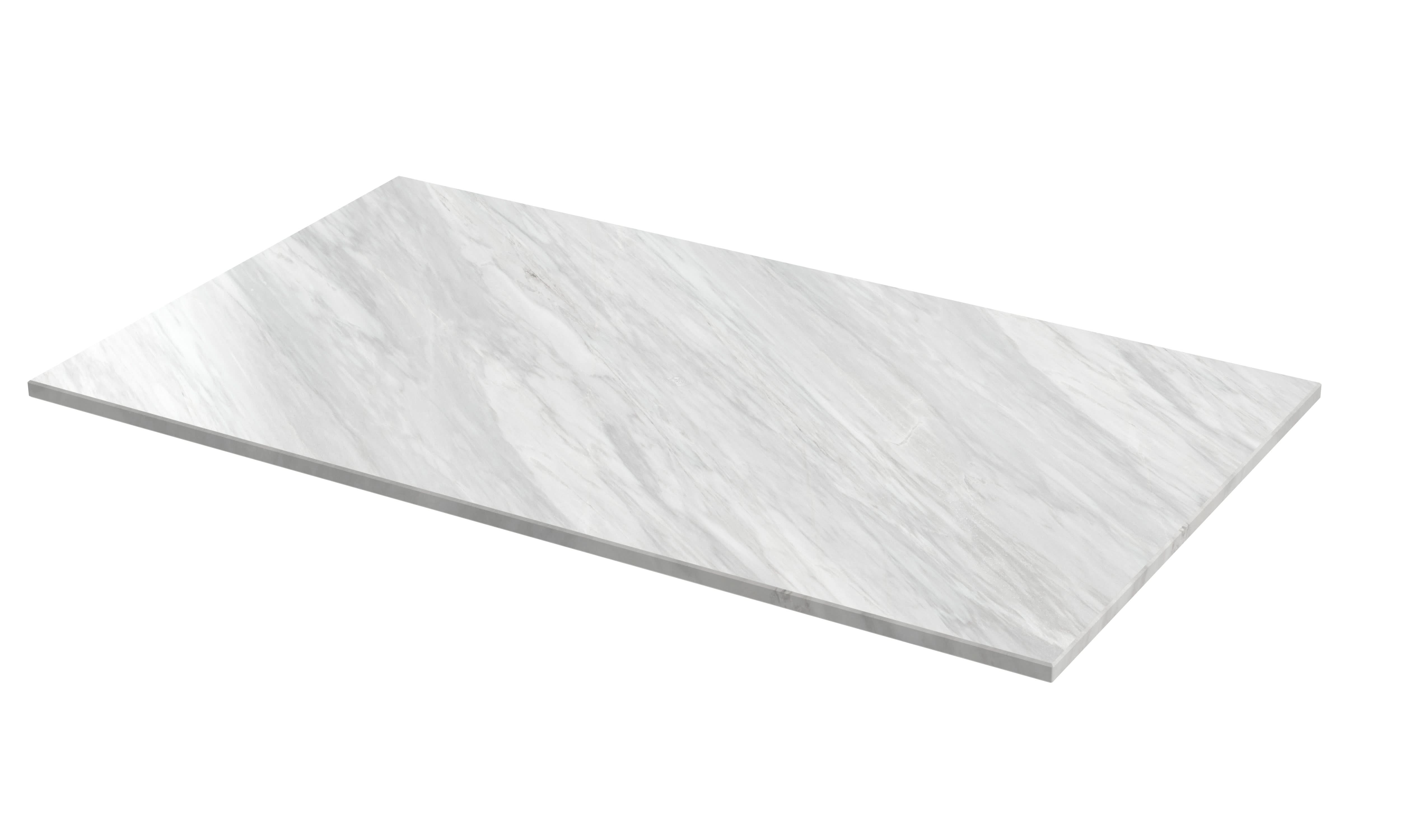Hudson Reed Solid Surface Marble Top for Bathroom Furniture Units and Vessel Basins, Durable Natural Stone Finish for Modern Bathroom in Premium Grey, 800mm