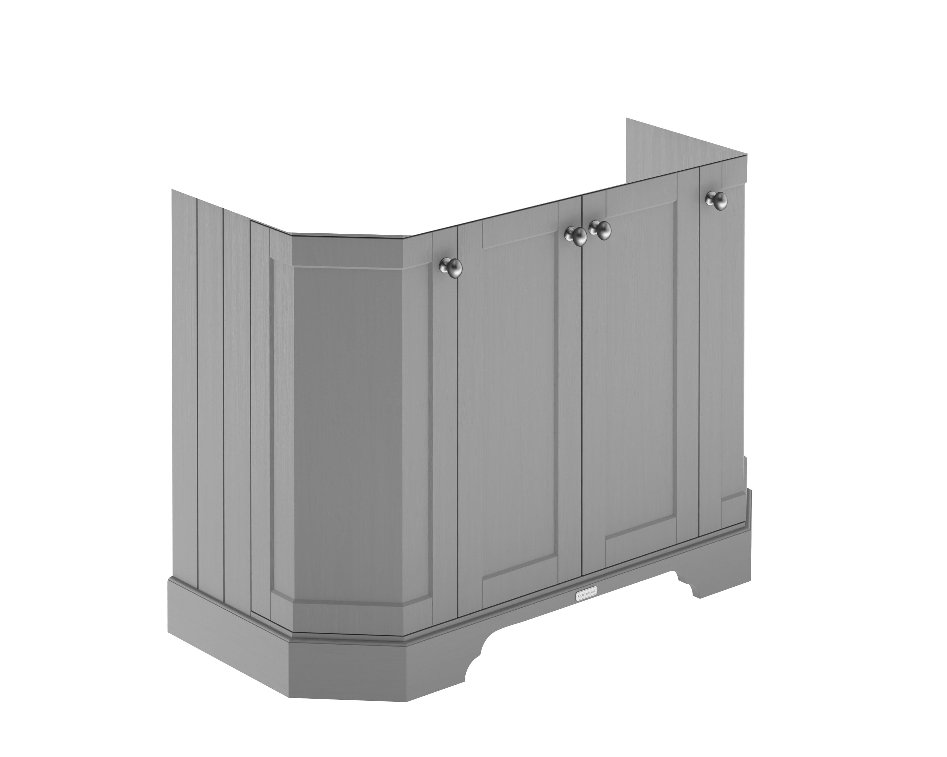 Old London Floor Standing Vanity Unit, Durable 4 Angled Door Sink Cabinet with Shelf, Traditional Bathroom Vanity Unit with Basin Storage in Matt Storm Grey, 1000mm