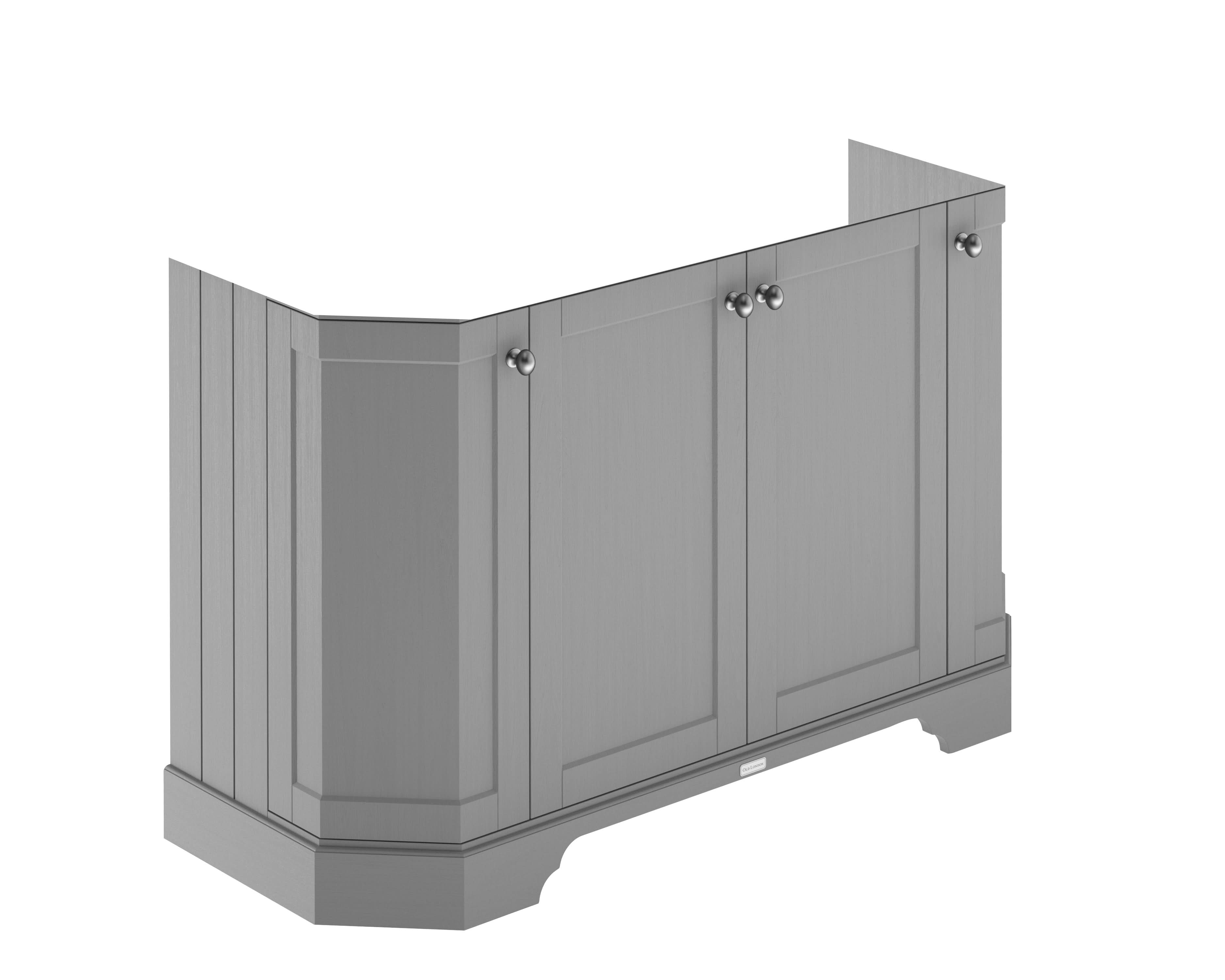 Old London Floor Standing Vanity Unit, Durable 4 Angled Door Sink Cabinet with Shelf, Traditional Bathroom Vanity Unit with Basin Storage in Matt Storm Grey, 1200mm