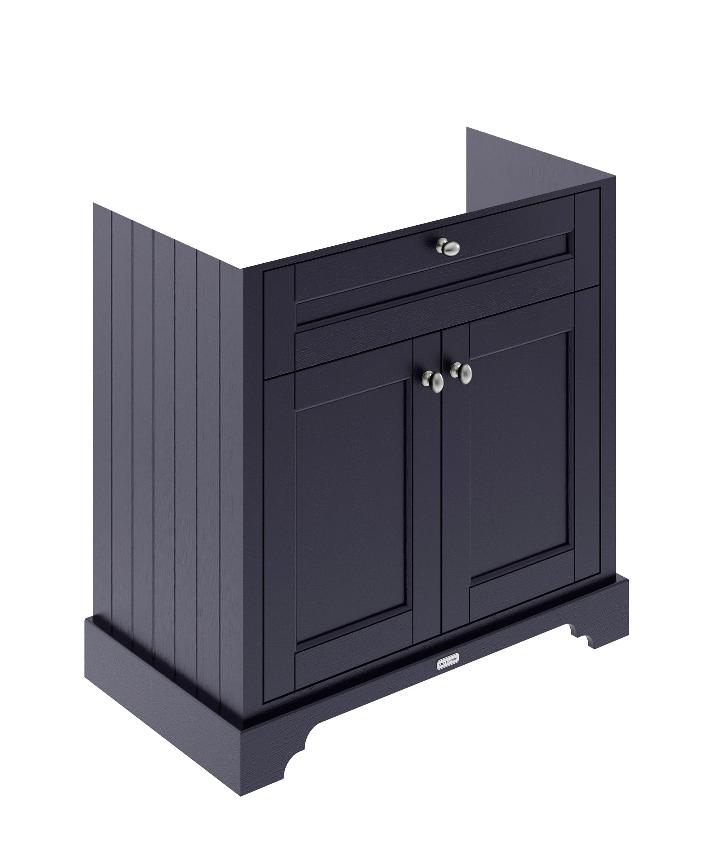 Old London Floor Standing Vanity Unit, Durable 2 Soft Close Door Sink Cabinet with Shelf, Traditional Bathroom Vanity Unit with Basin Storage in Twilight Blue, 800mm