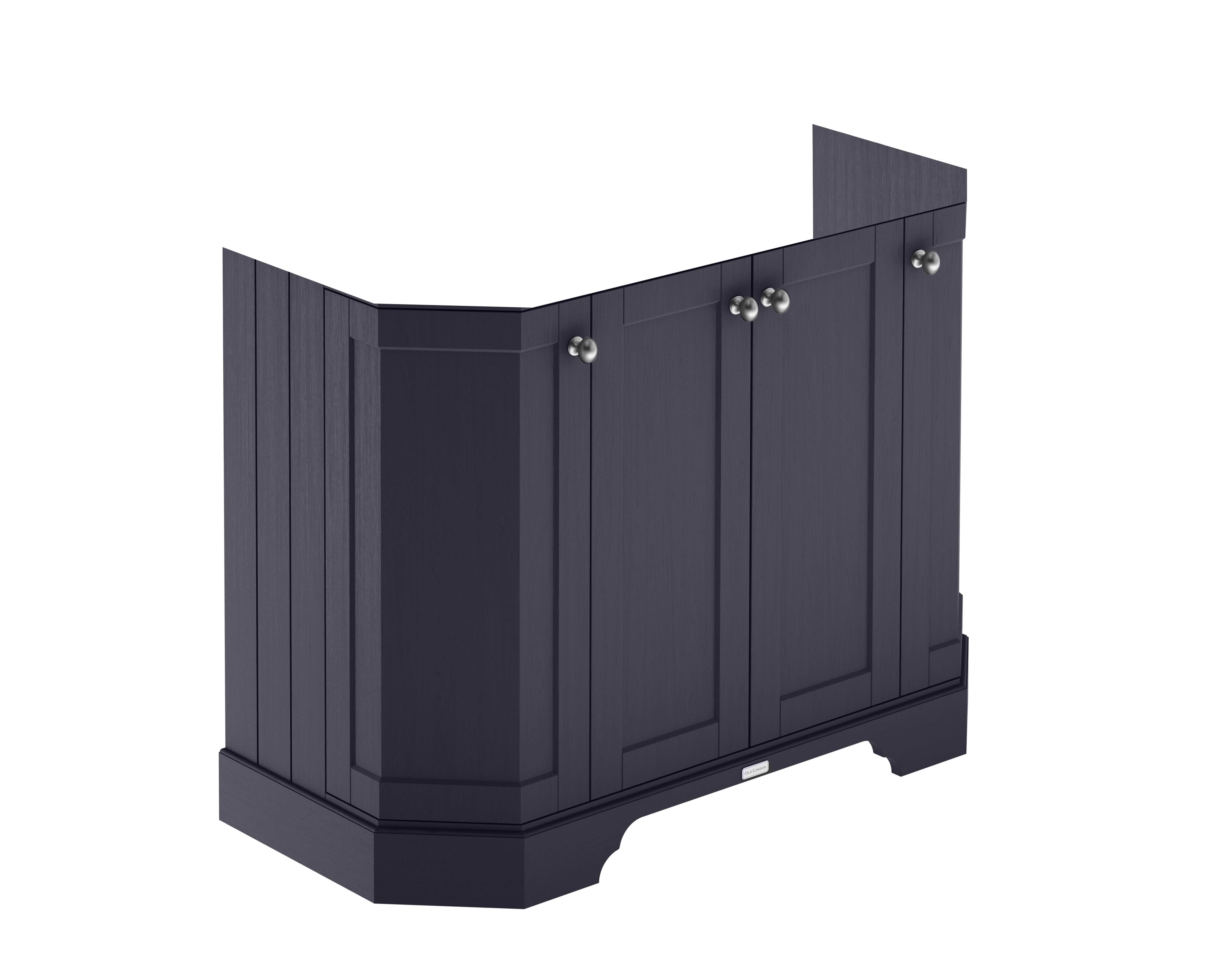 Old London Floor Standing Vanity Unit, Durable 4 Angled Door Sink Cabinet with Shelf, Traditional Bathroom Vanity Unit with Basin Storage in Twilight Blue, 1000mm