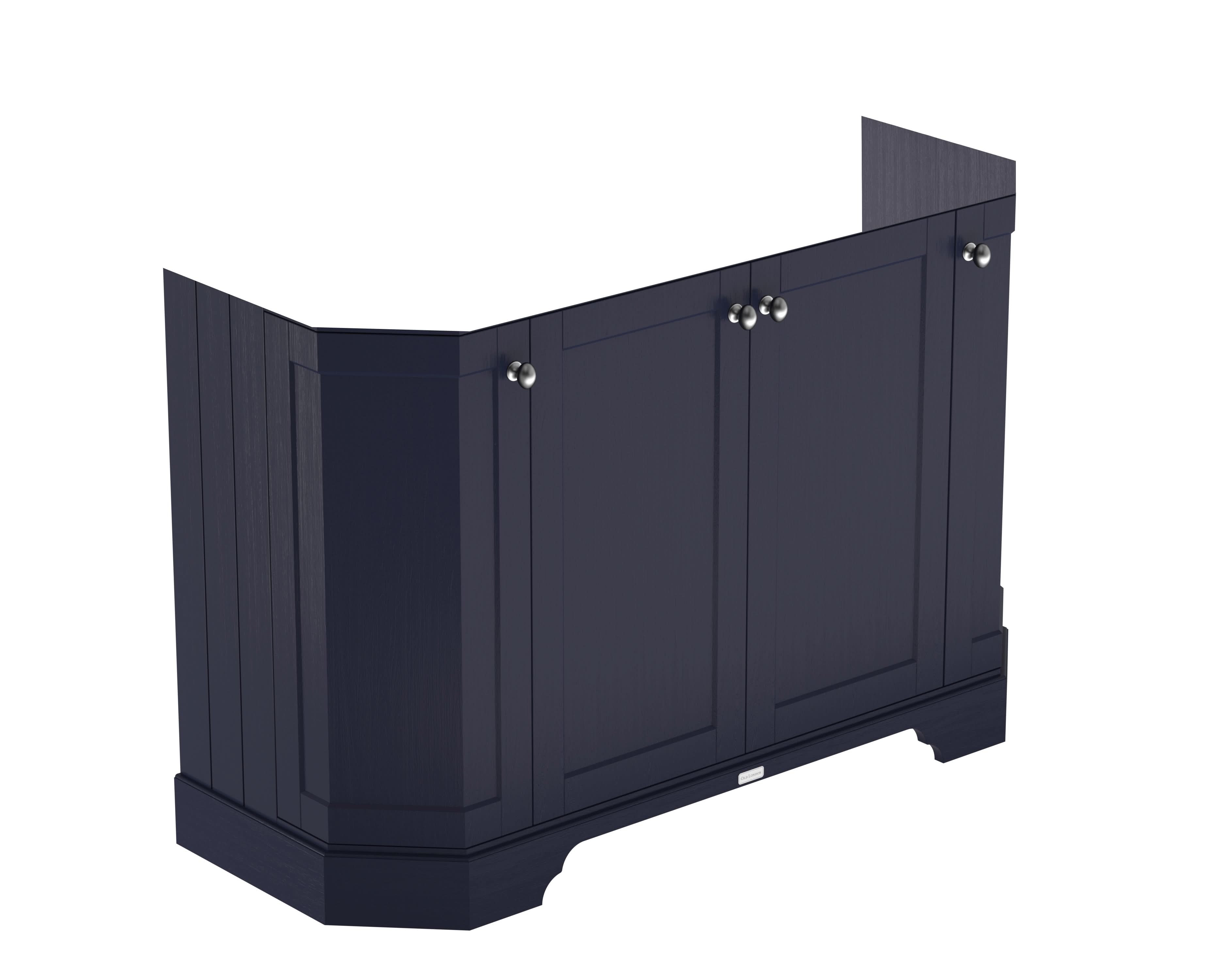 Old London Floor Standing Vanity Unit, Durable 4 Angled Door Sink Cabinet with Shelf, Traditional Bathroom Vanity Unit with Basin Storage in Twilight Blue, 1200mm