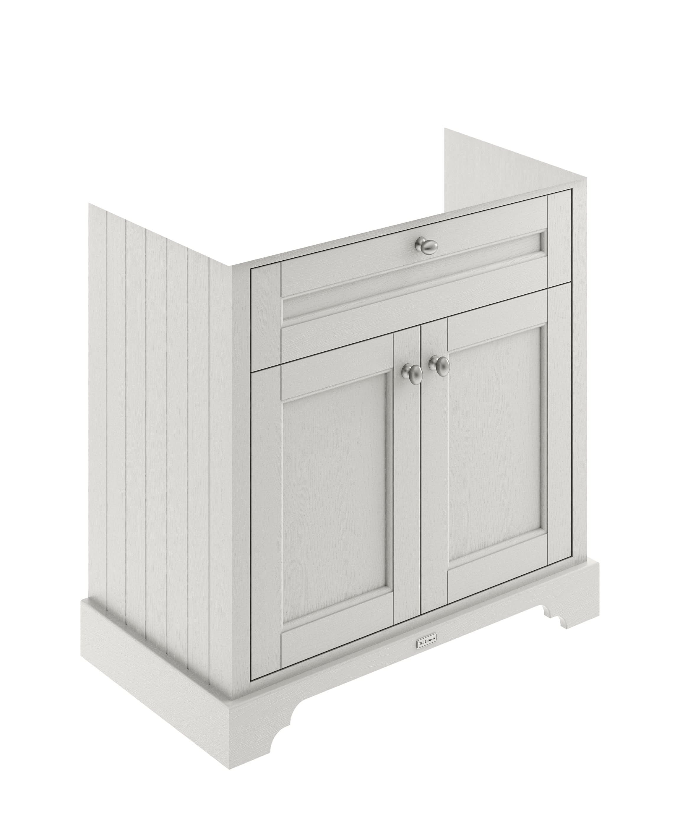 Old London Floor Standing Vanity Unit, Durable 2 Soft Close Door Sink Cabinet with Shelf, Traditional Bathroom Vanity Unit with Basin Storage in Timeless Sand, 800mm