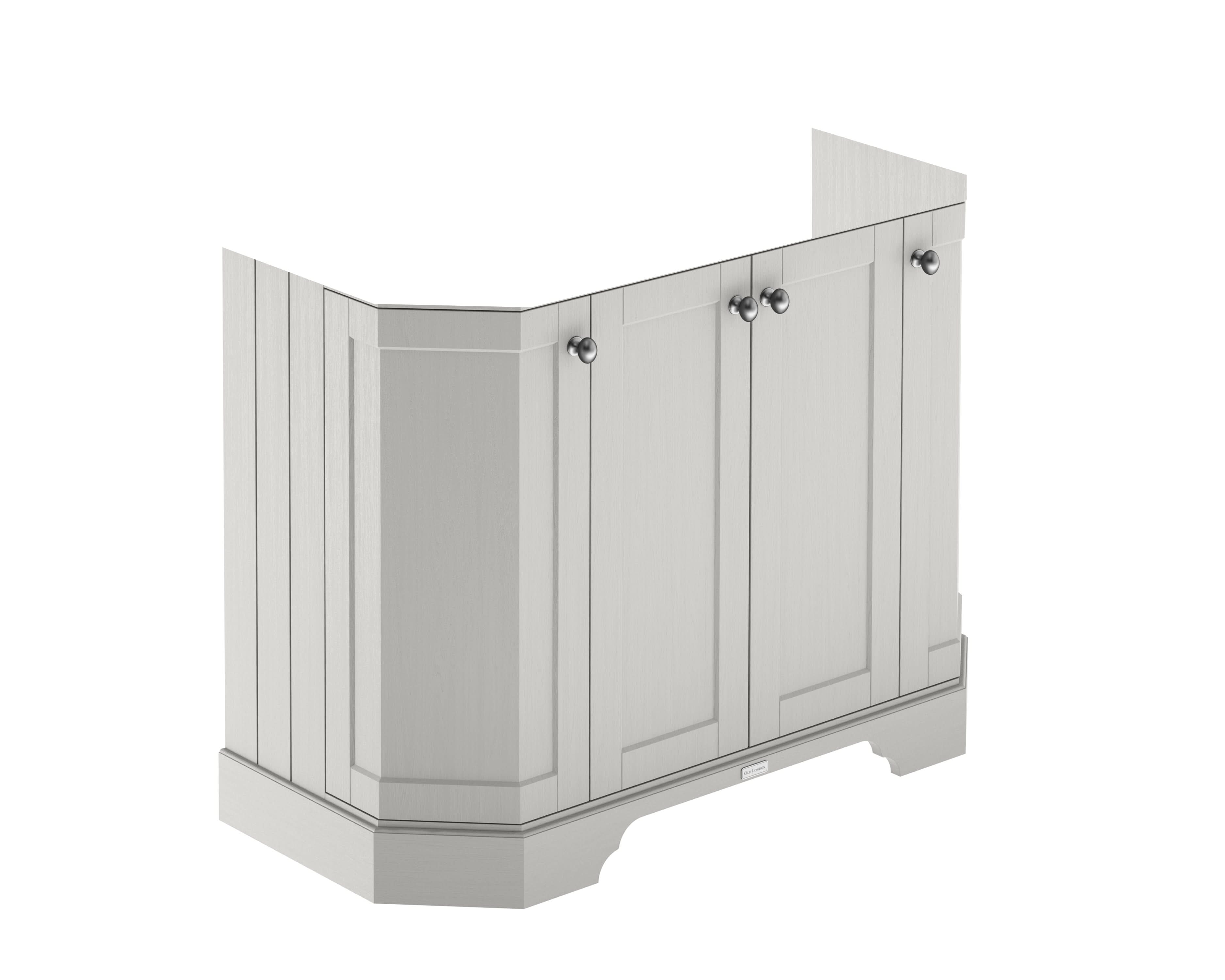 Old London Floor Standing Vanity Unit, Durable 4 Angled Door Sink Cabinet with Shelf, Traditional Bathroom Vanity Unit with Basin Storage in Timeless Sand, 1000mm