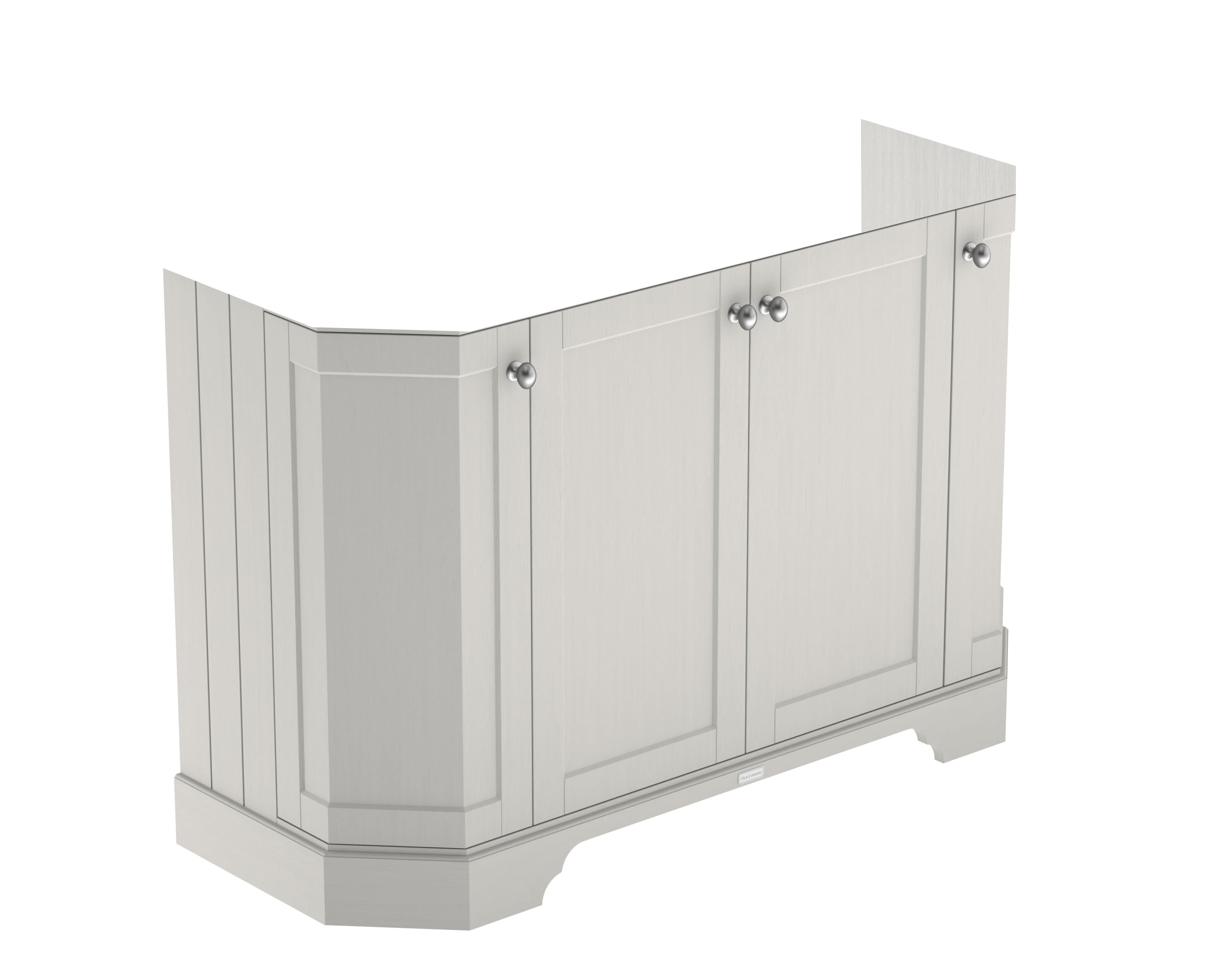 Old London Floor Standing Vanity Unit, Durable 4 Angled Door Sink Cabinet with Shelf, Traditional Bathroom Vanity Unit with Basin Storage in Matt Storm Grey, 1200mm