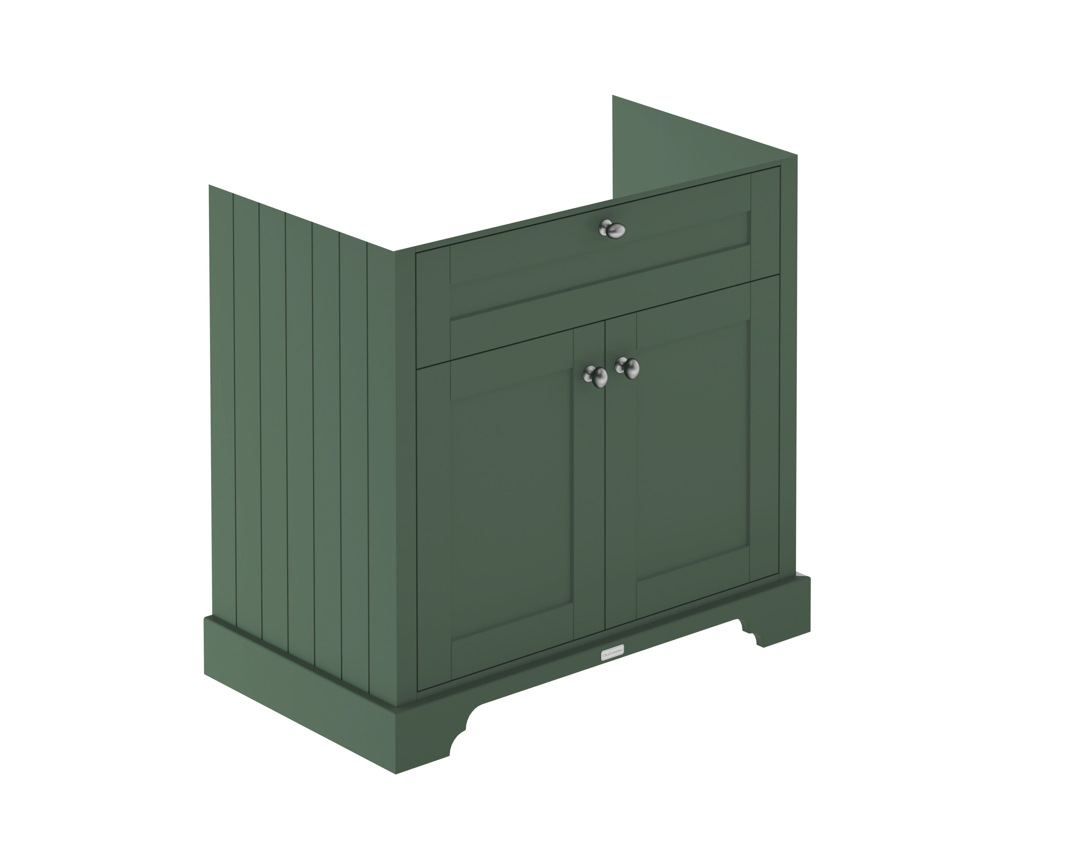 Old London Floor Standing Vanity Unit, Durable 2 Soft Close Door Sink Cabinet with Shelf, Traditional Bathroom Vanity Unit with Basin Storage in Hunter Green, 800mm