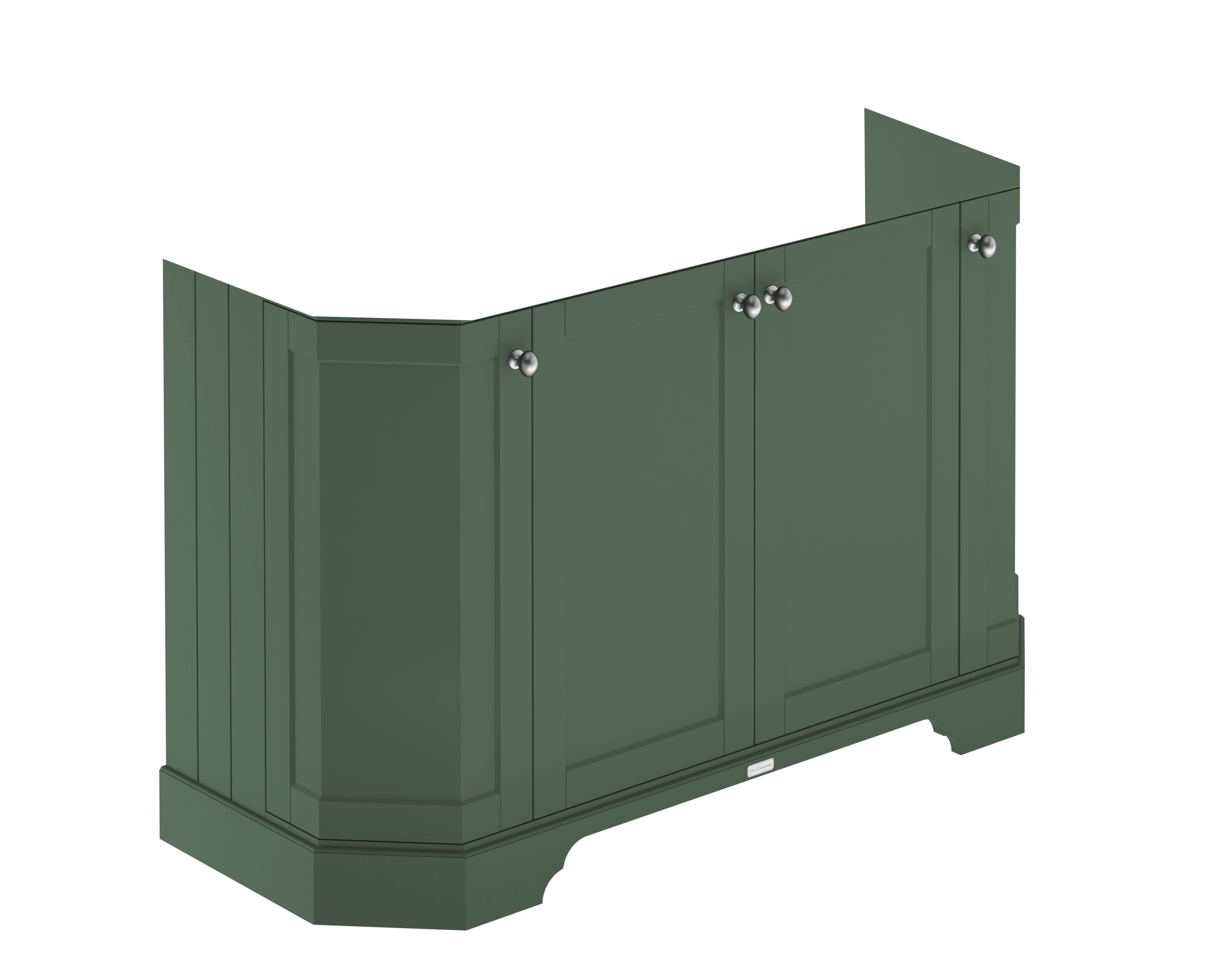 Old London Floor Standing Vanity Unit, Durable 4 Angled Door Sink Cabinet with Shelf, Traditional Bathroom Vanity Unit with Basin Storage in Hunter Green, 1200mm