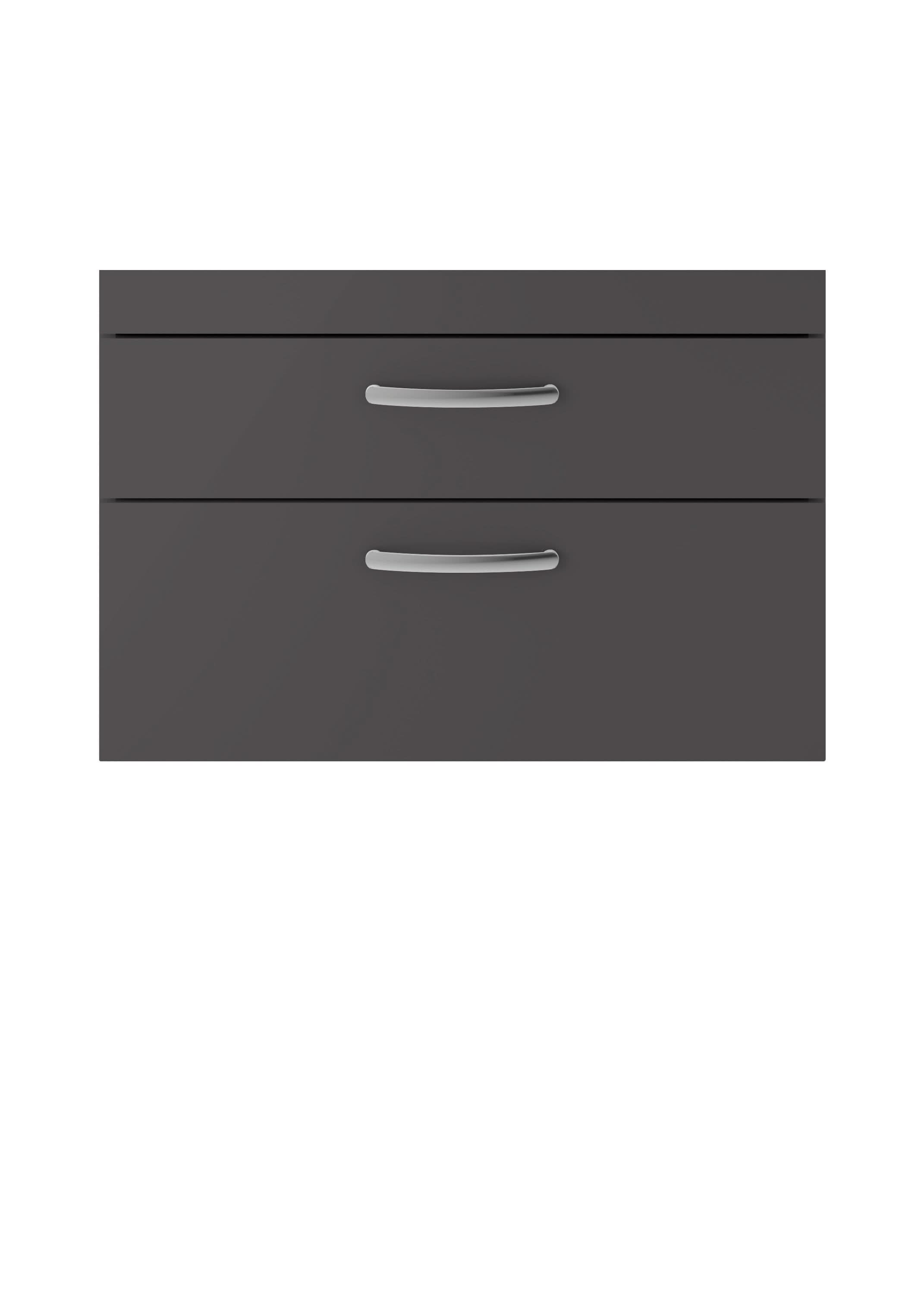 Hudson Reed Athena Wall Hung Vanity Unit, Durable Soft Close 2-Drawer, Modern Bathroom Cabinet Storage in Gloss Grey, 800mm