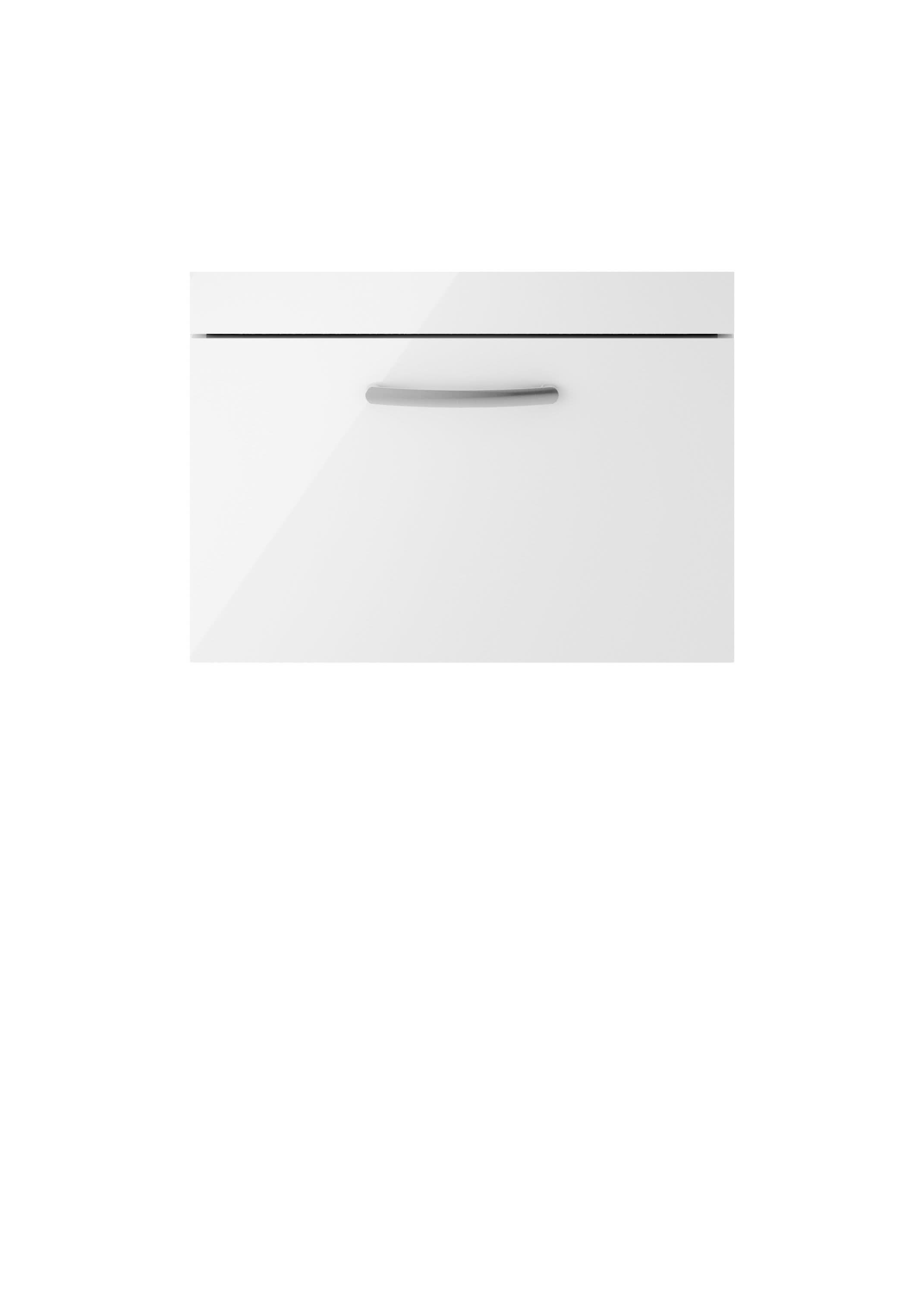 Hudson Reed Athena Wall Hung Vanity Unit, Durable Soft Close Drawer Vanity in D Shape Handle with Storage for Modern Bathroom in Gloss White Finish, 600mm