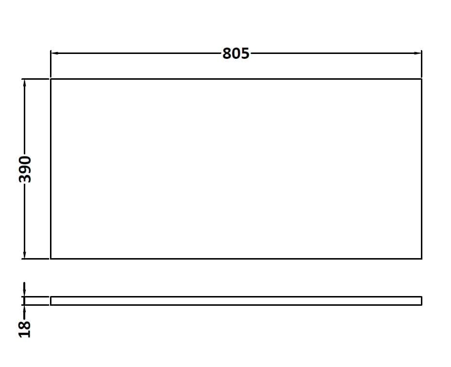 Hudson Reed Solid Surface Worktop for Bathroom Vanities, Durable Stone Countertop for Modern Bathroom and Vanity Units in Premium Gloss White Finish, 800mm