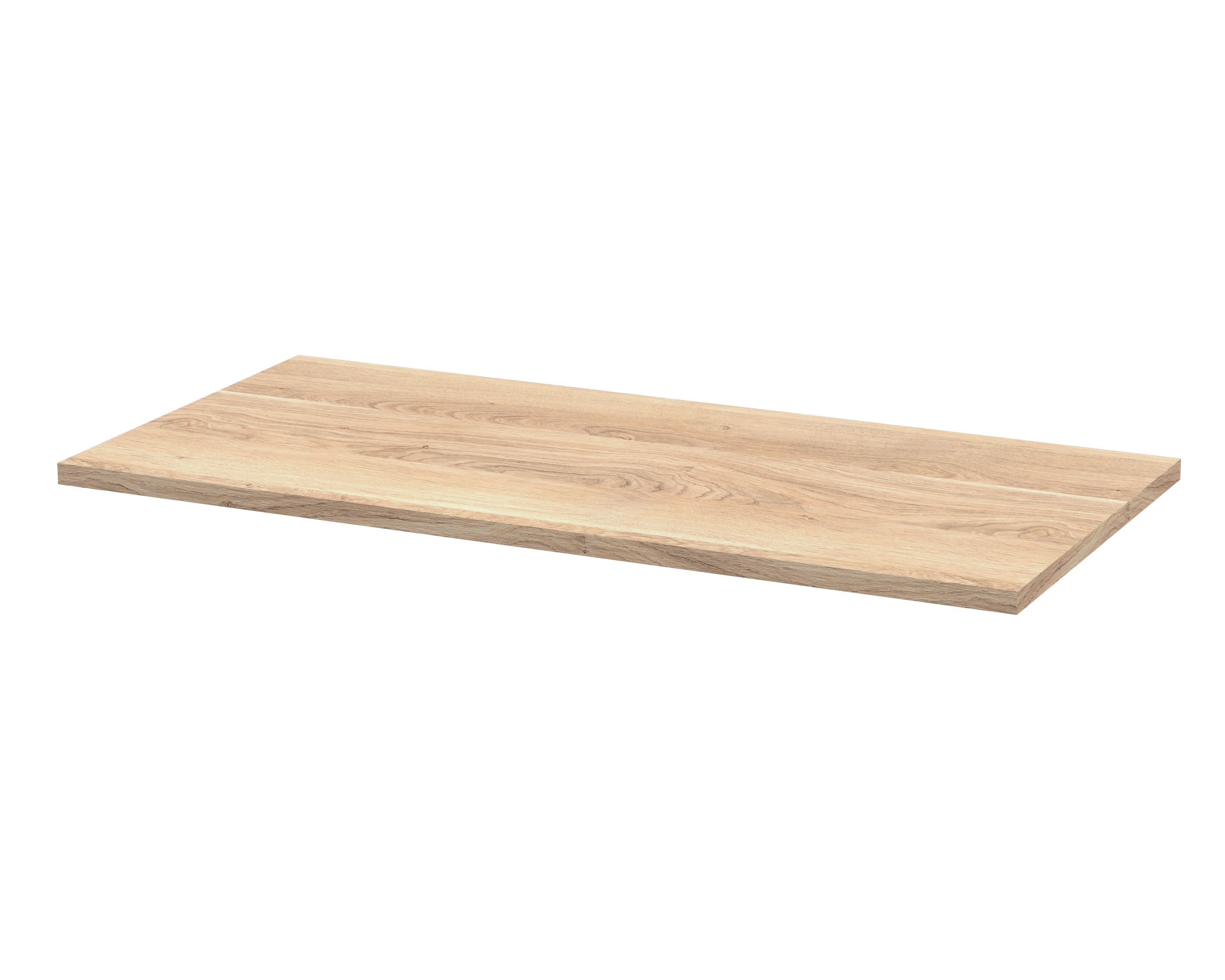 Hudson Reed Solid Surface Worktop for Bathroom Vanities, Durable Stone Countertop for Modern Bathroom and Vanity Units in Premium Bleached Oak Finish, 600mm