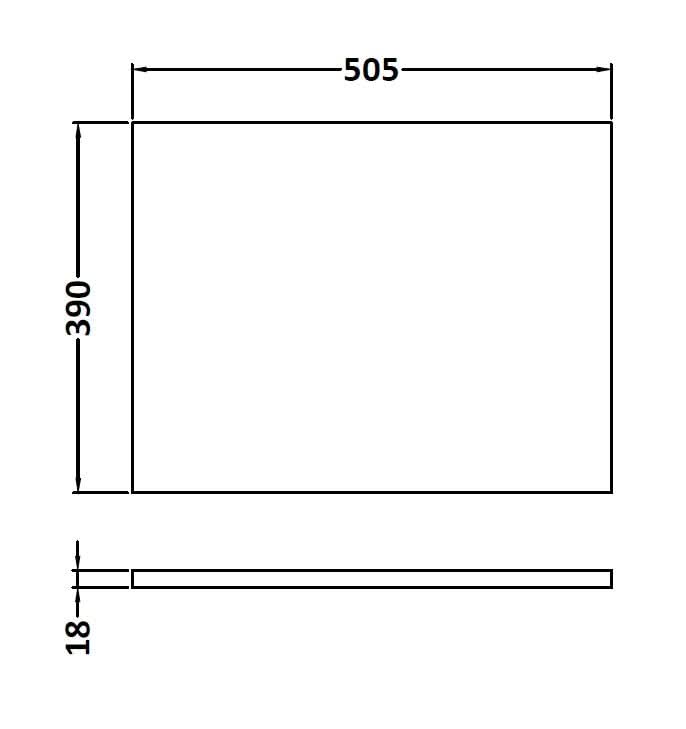Hudson Reed Solid Surface Worktop for Bathroom Vanities, Durable Stone Countertop for Modern Bathroom and Vanity Units in Premium Hacienda Black, 500mm