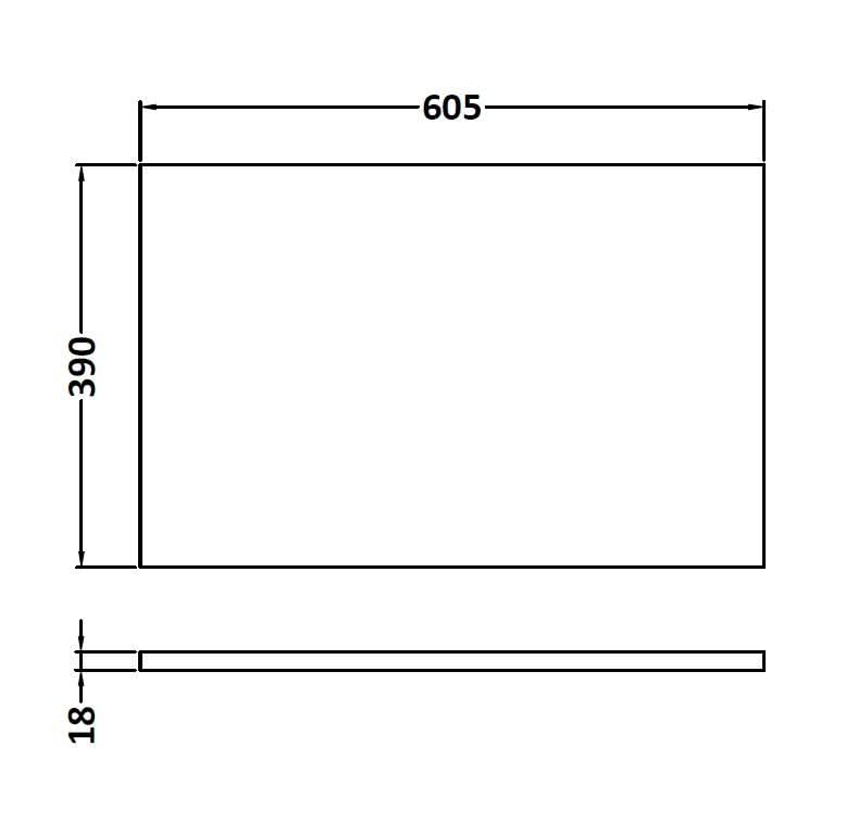 Hudson Reed Solid Surface Worktop for Bathroom Vanities, Durable Stone Countertop for Modern Bathroom and Vanity Units in Premium Hacienda Black, 600mm