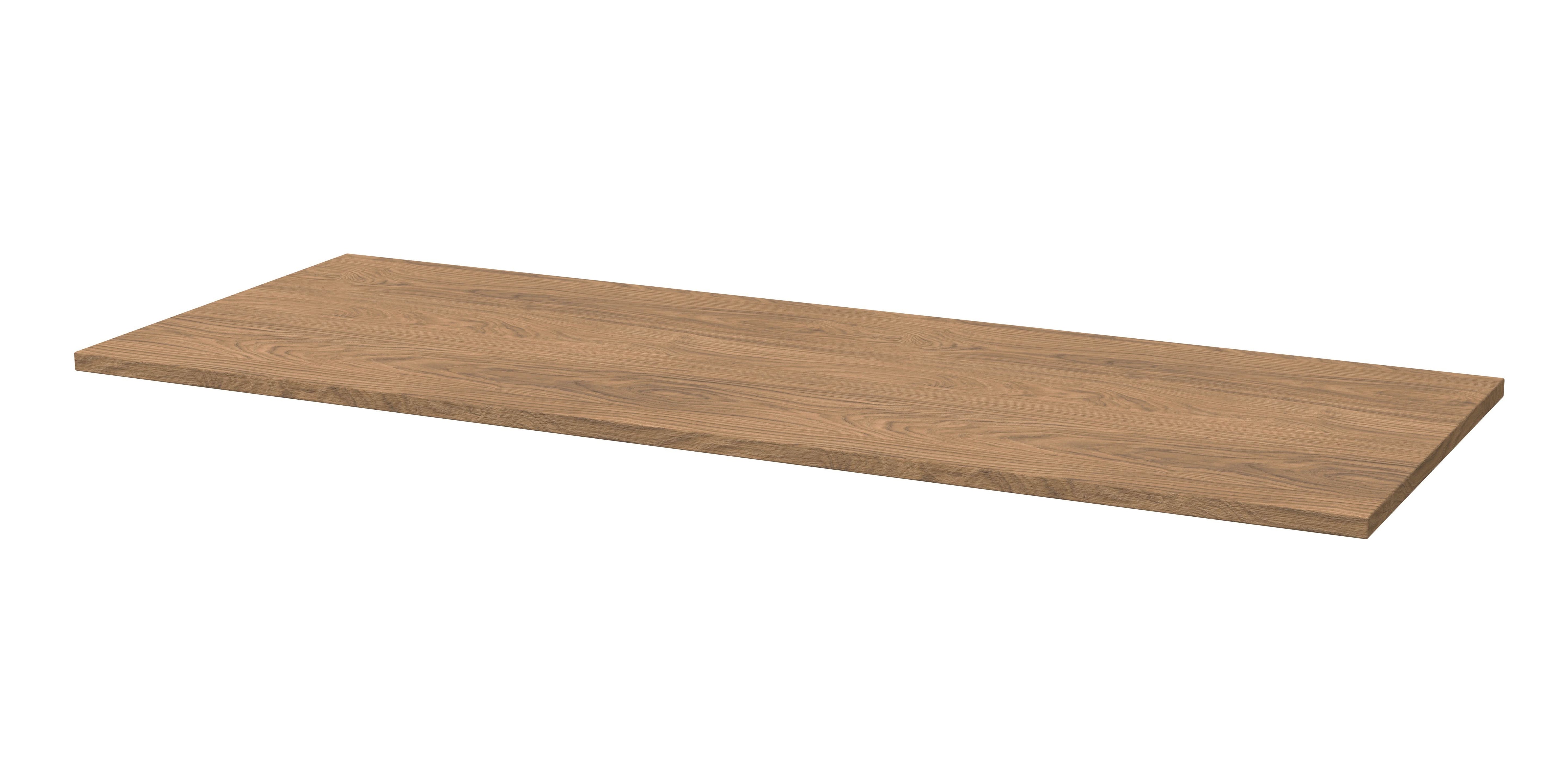 Hudson Reed Solid Surface Worktop for Bathroom Vanities, Durable Stone Countertop for Modern Bathroom and Vanity Units in Premium Antique Oak, 1200mm