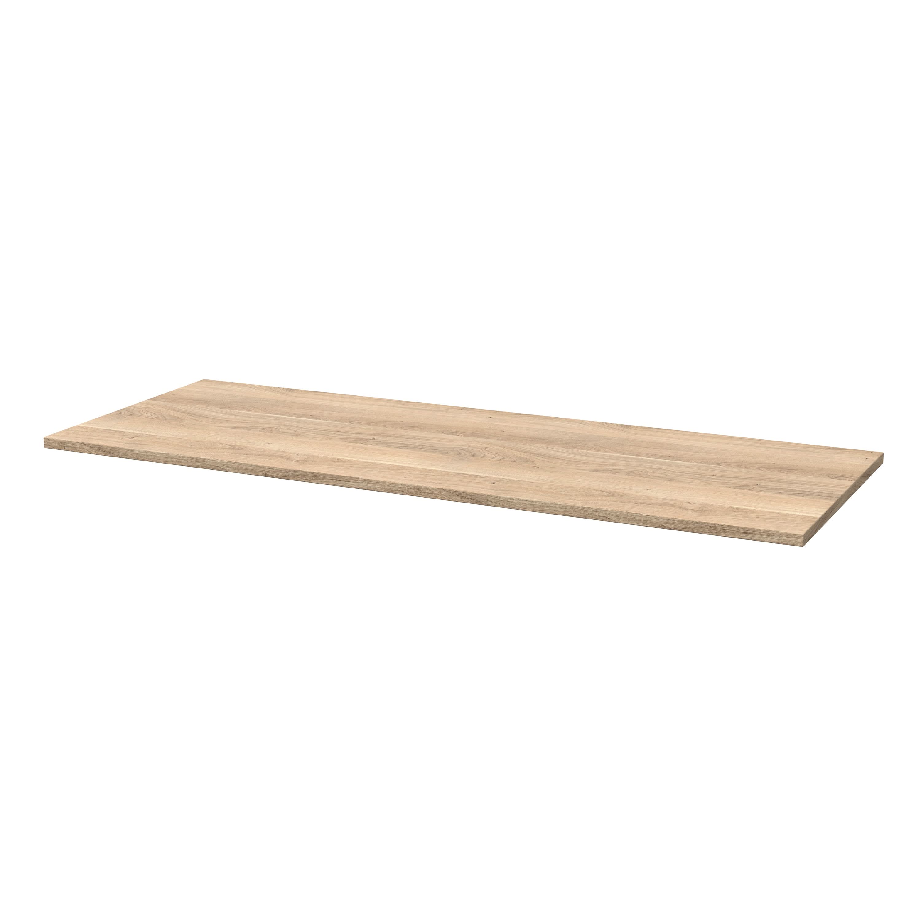 Hudson Reed Solid Surface Worktop for Bathroom Vanities, Durable Stone Countertop for Modern Bathroom and Vanity Units in Premium Bleached Cuneo Oak, 1200mm