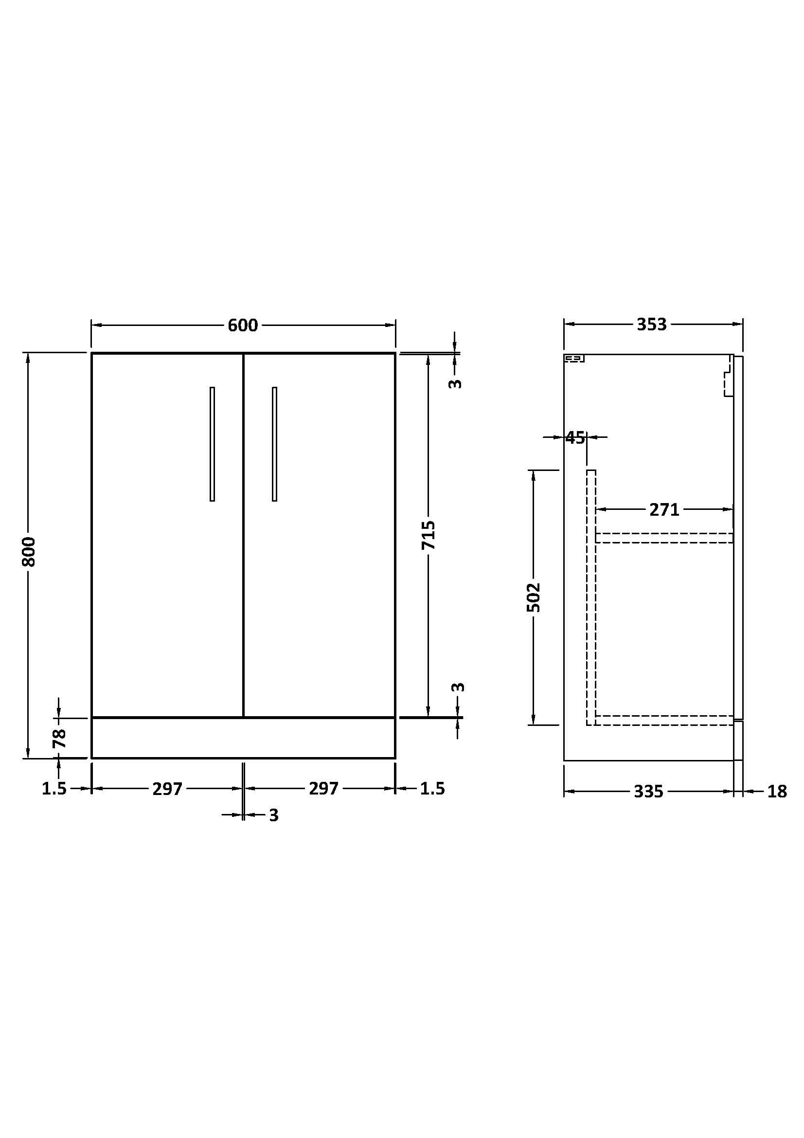 Hudson Reed Arno Floor Standing Vanity Unit, Durable 2 Soft Close Door Bathroom Sink Vanity Unit with Shelf in  Solace Oak, 600mm