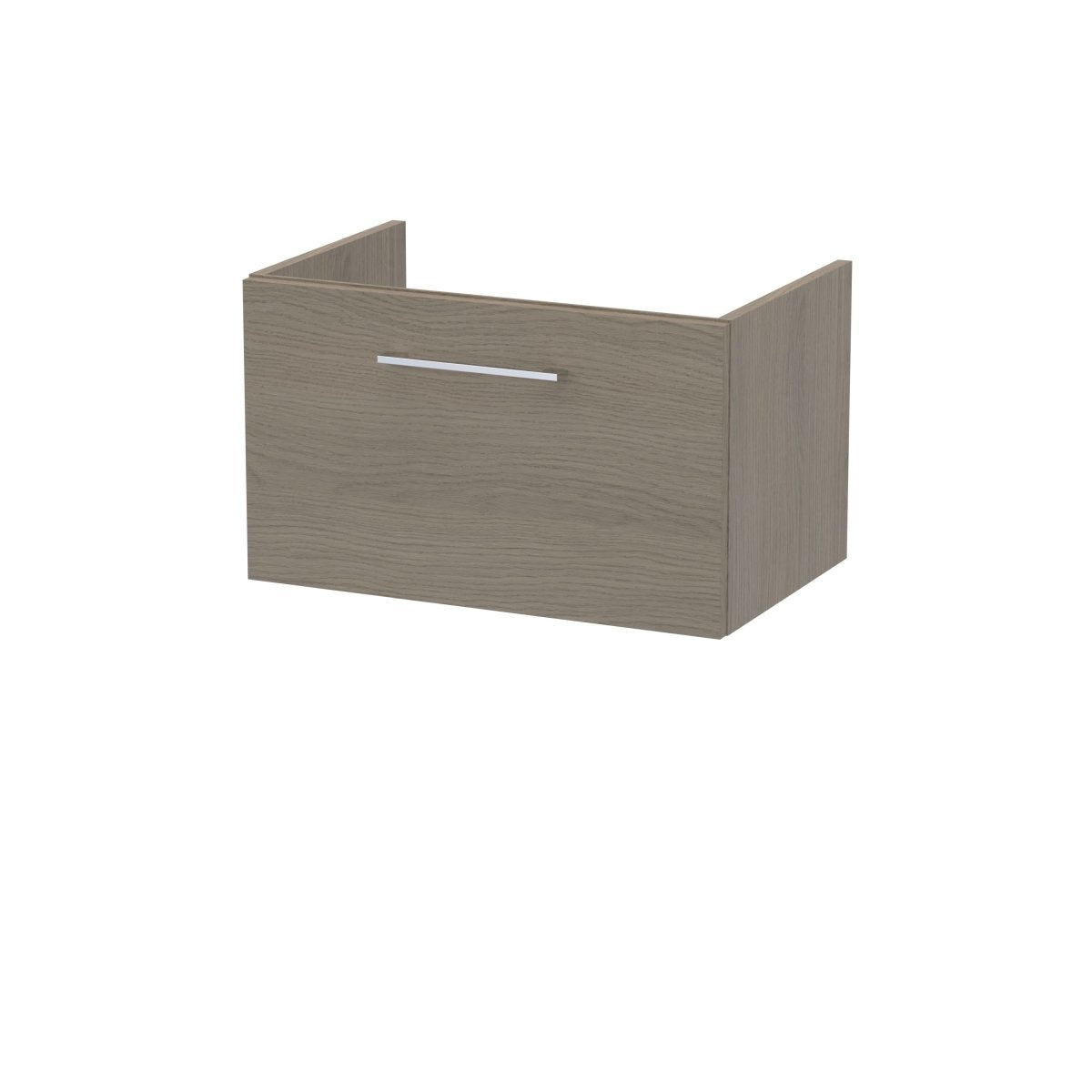Hudson Reed Arno Wall Hung Vanity Unit, Durable Single Soft-Close Drawer with D-Shape Handle Vanity Unit for Modern Bathroom Setups in Solace Oak Finish, 600mm