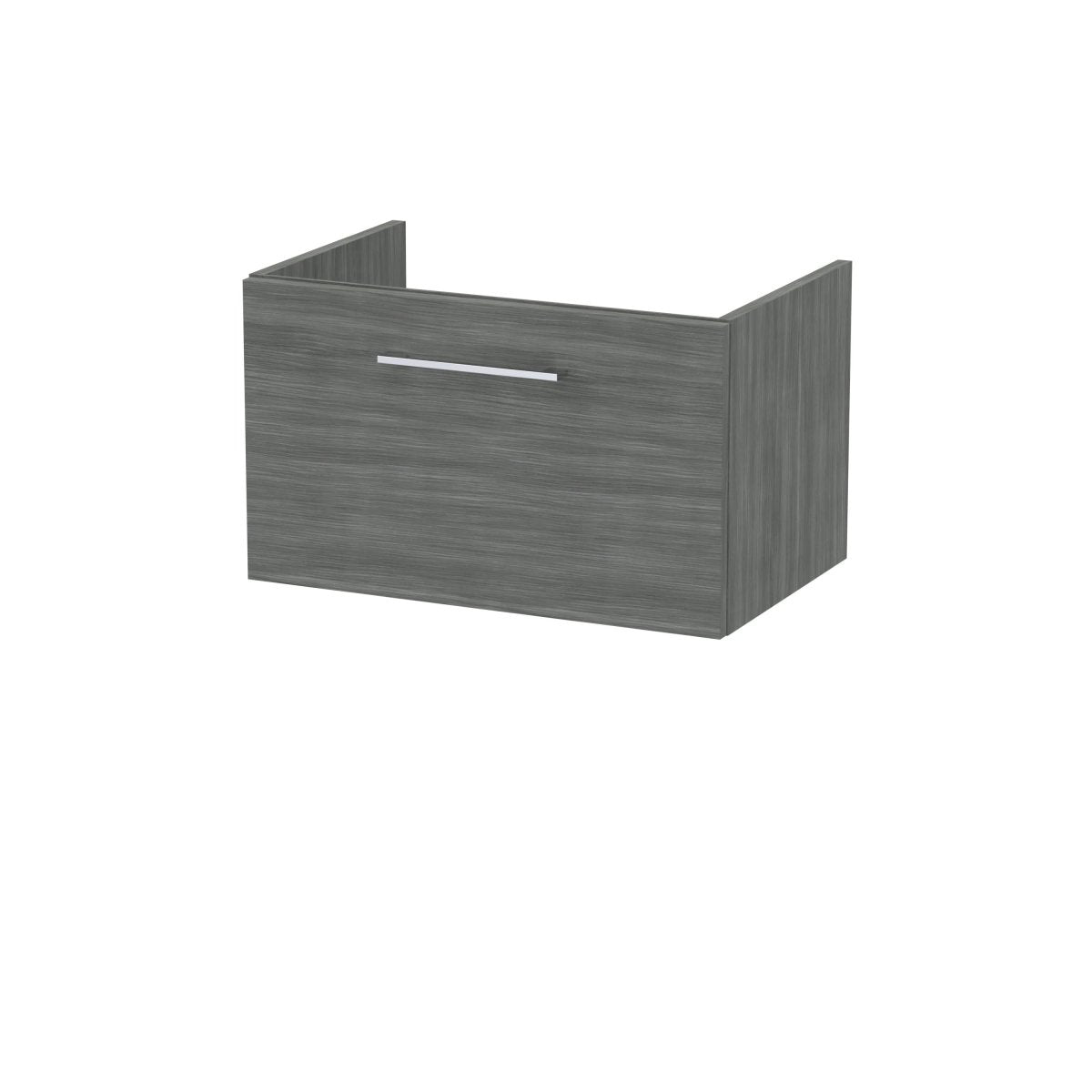 Hudson Reed Arno Wall Hung Vanity Unit, Durable Single Soft-Close Drawer with D-Shape Handle Vanity Unit for Modern Bathroom Setups in Anthracite Finish, 600mm